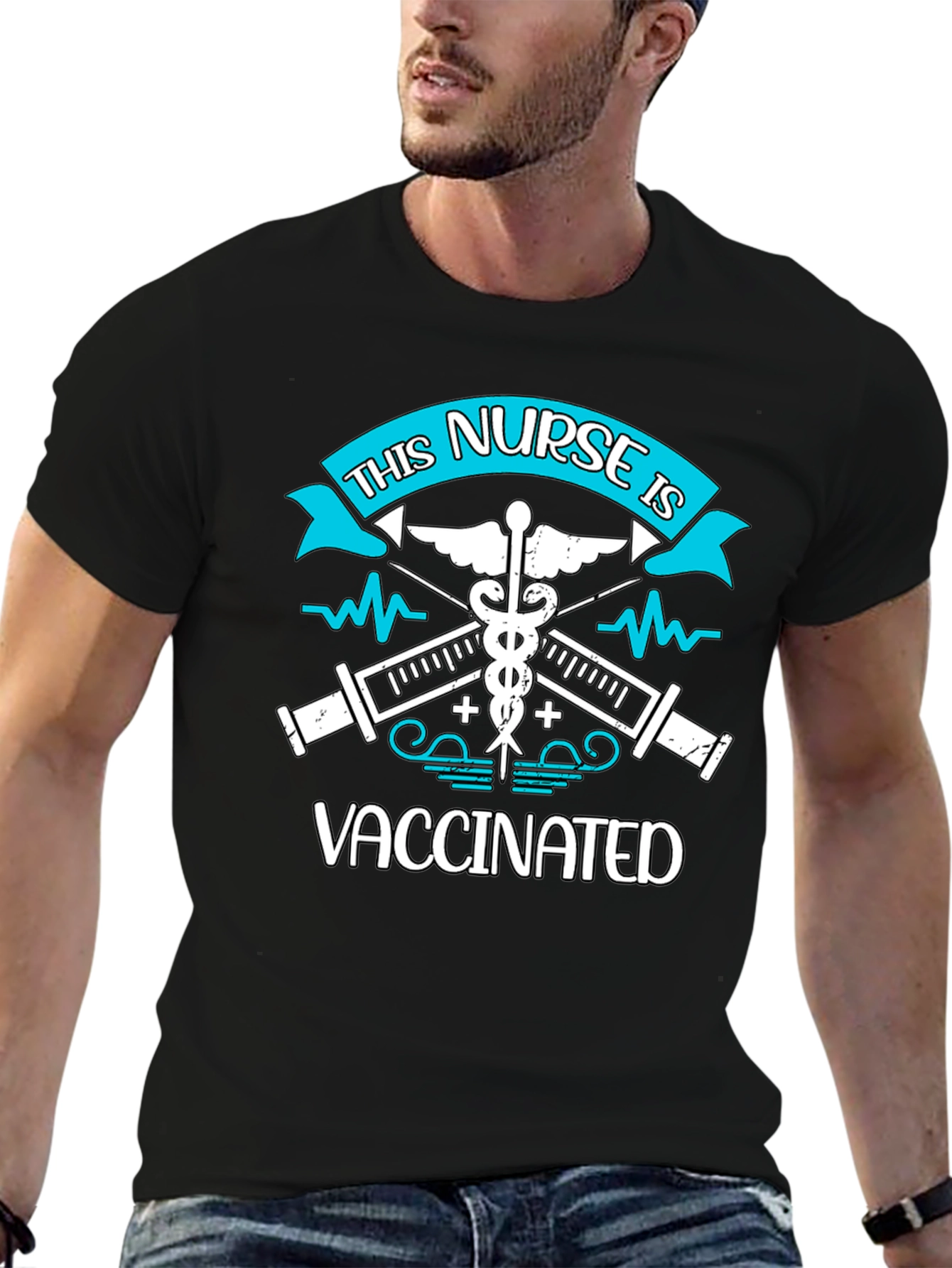Vaccinated Nurse Graphic T-Shirt