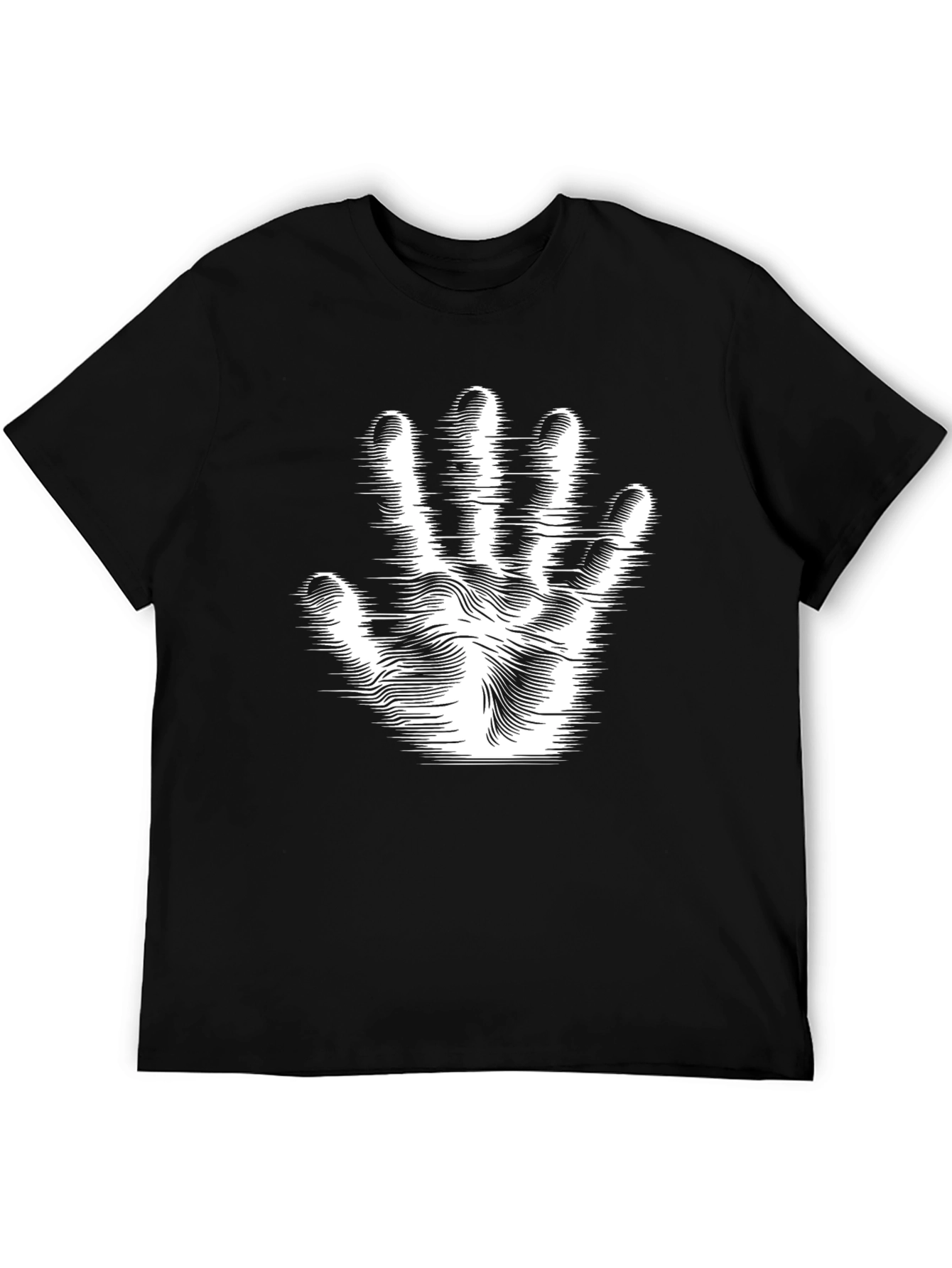 Hand Print Graphic Tee - Modern Black T-Shirt