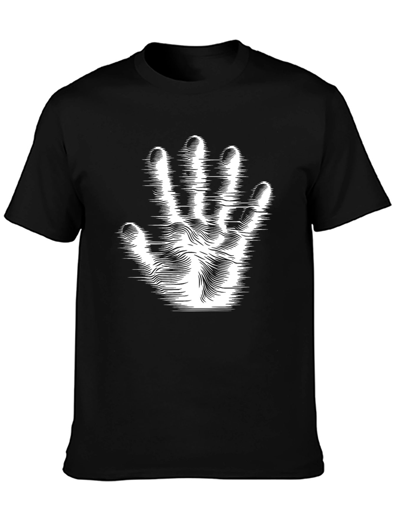 Hand Print Graphic Tee - Modern Black T-Shirt