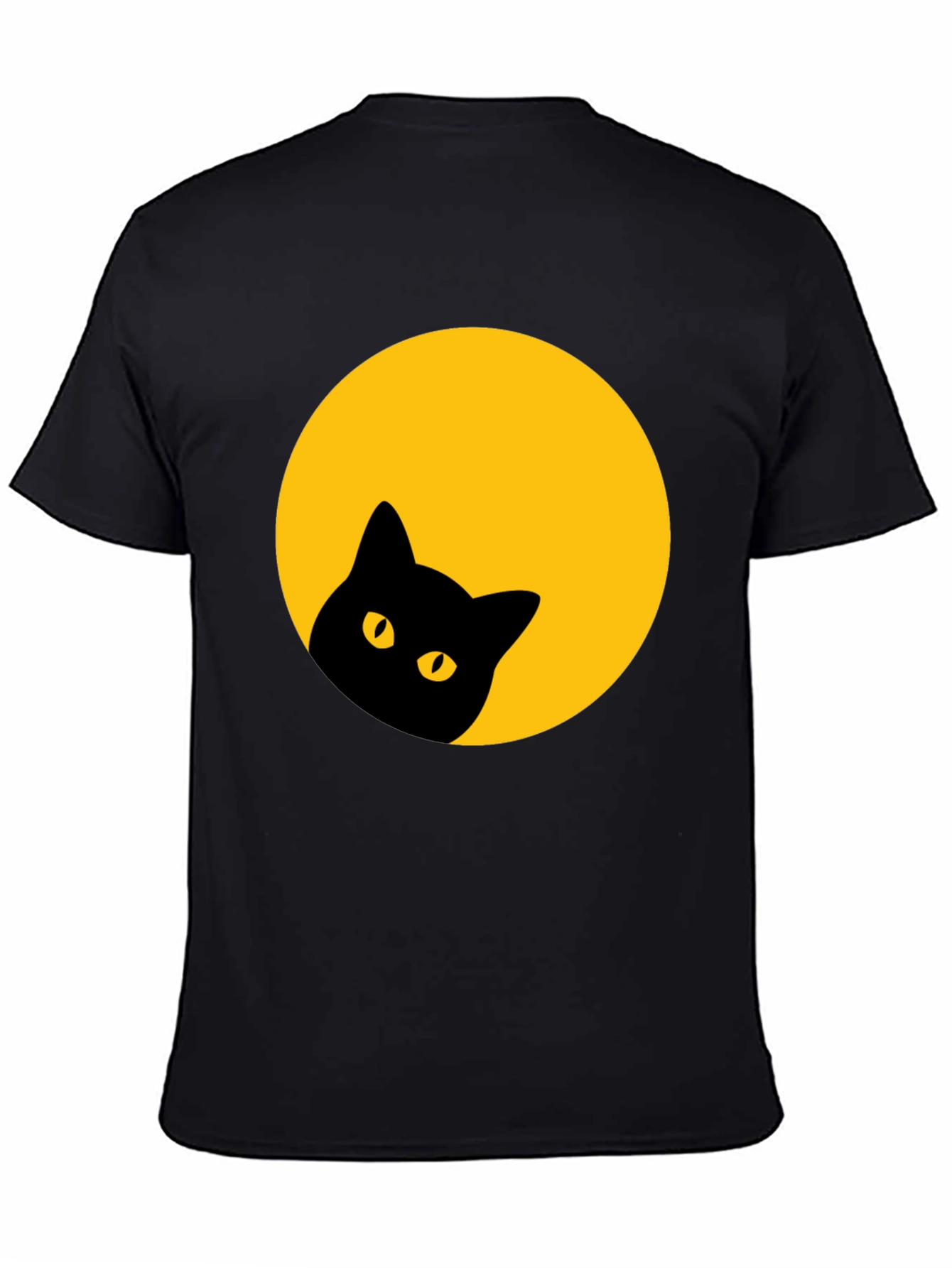 Black Cat Peek-a-Boo T-Shirt - Moon Design