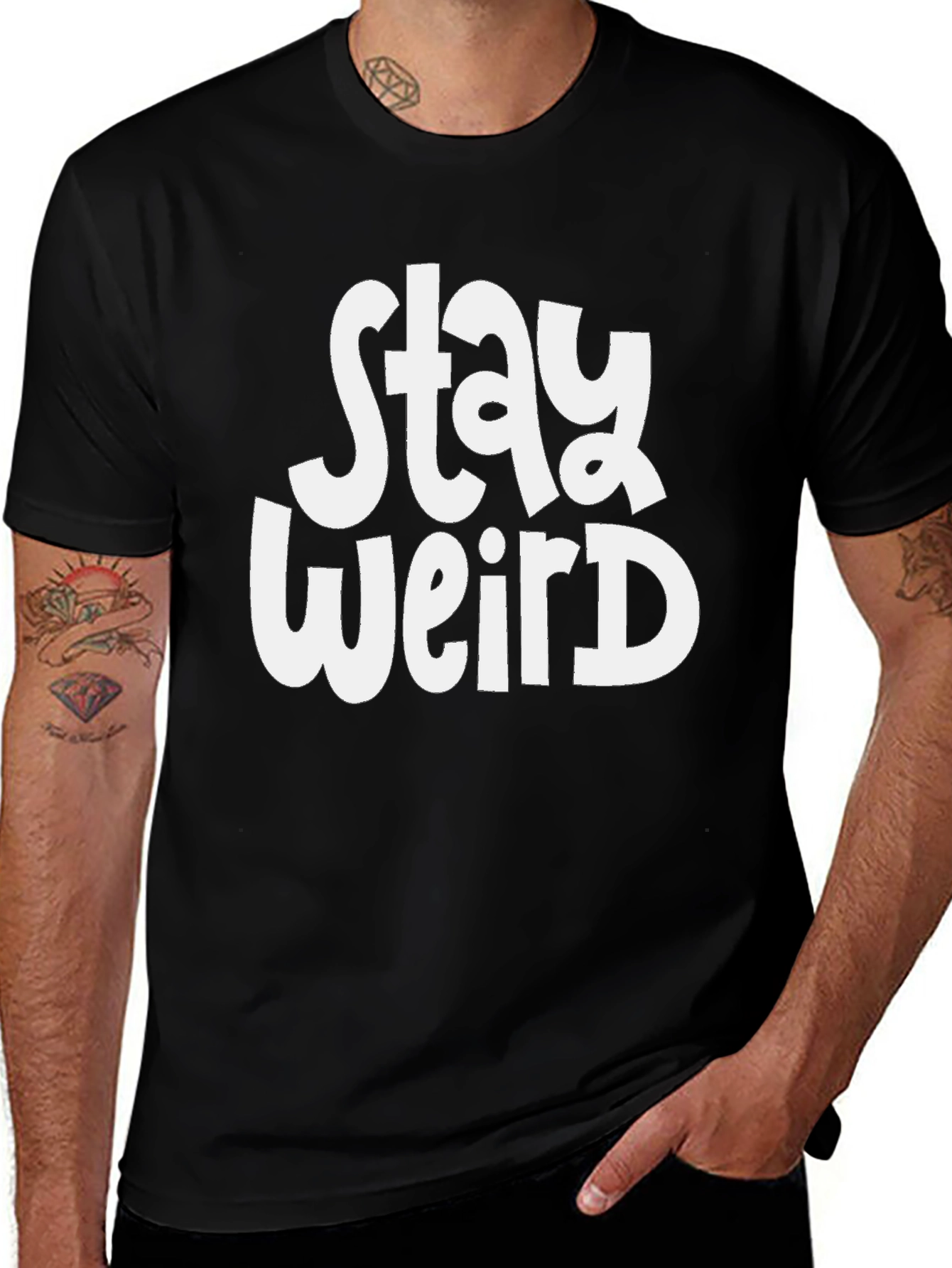 Stay Weird Graphic Tee - Black Unisex T-Shirt