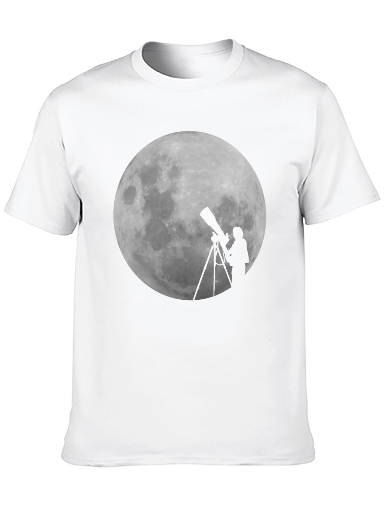 Moon Gazing Telescope Graphic T-Shirt