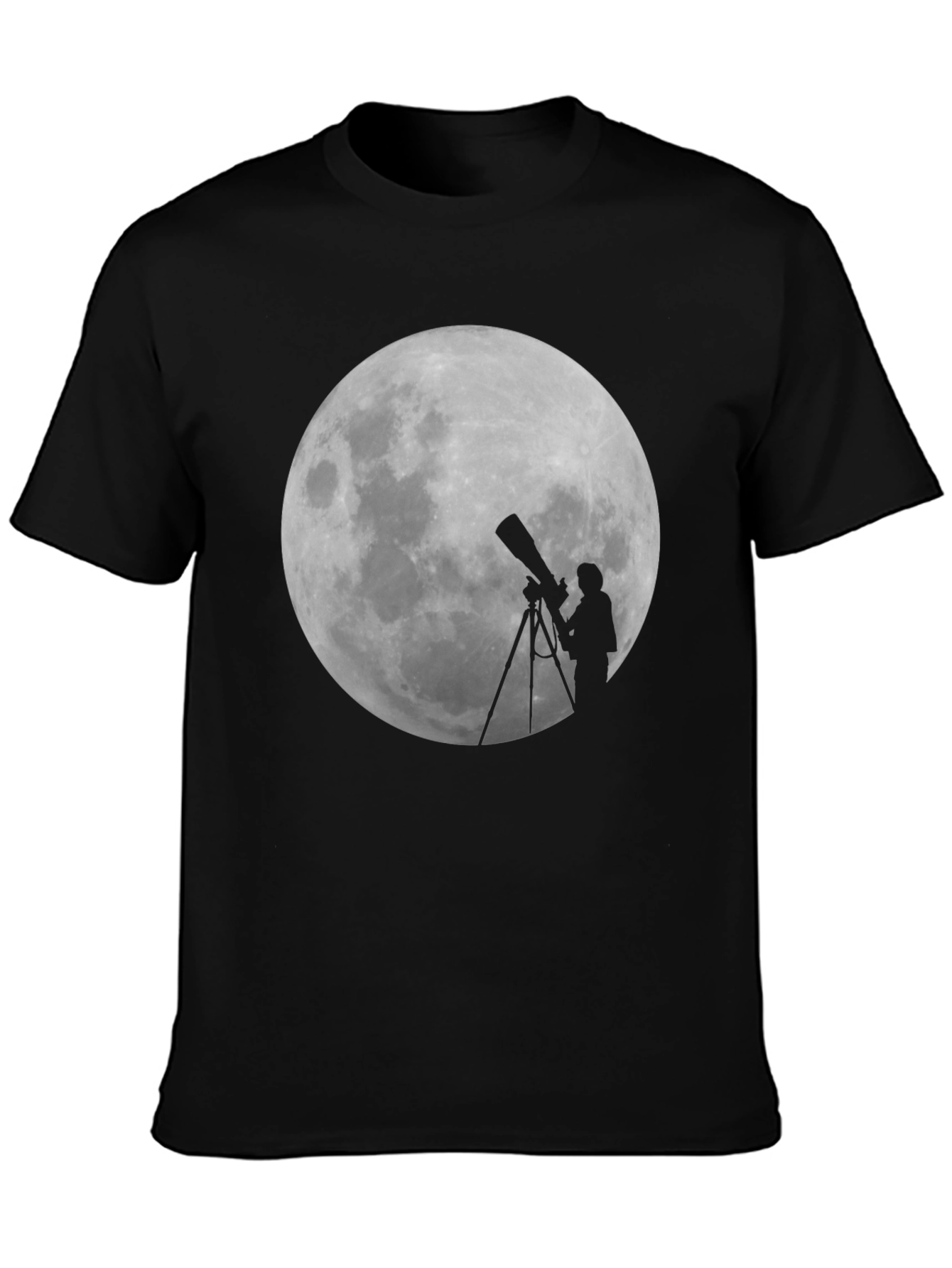 Moon Gazing Telescope Graphic T-Shirt
