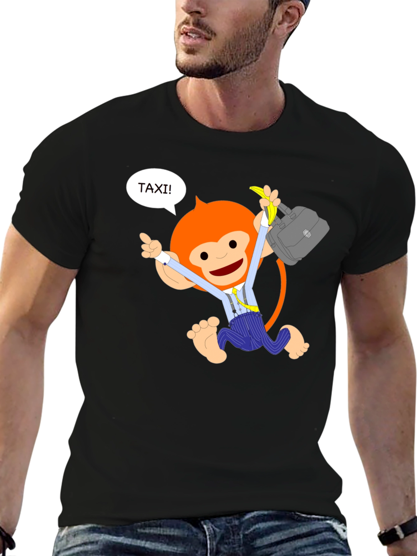 Funky Monkey Taxi T-Shirt - Novelty Tee