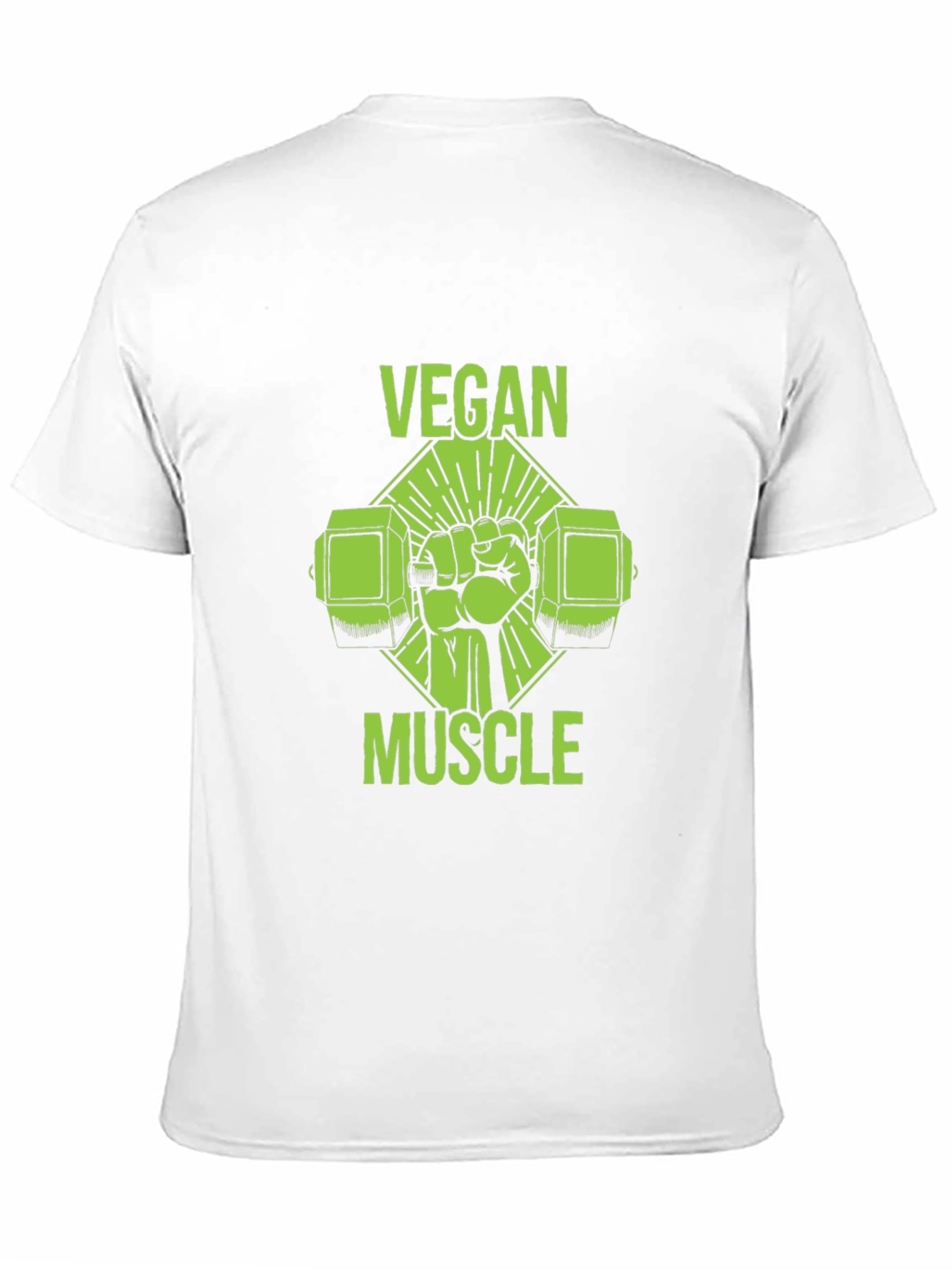Vegan Muscle Black T-Shirt - Green Graphic Print