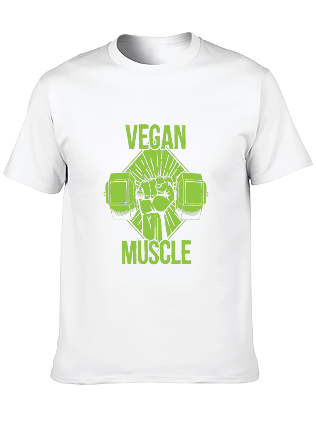 Vegan Muscle Black T-Shirt - Green Graphic Print