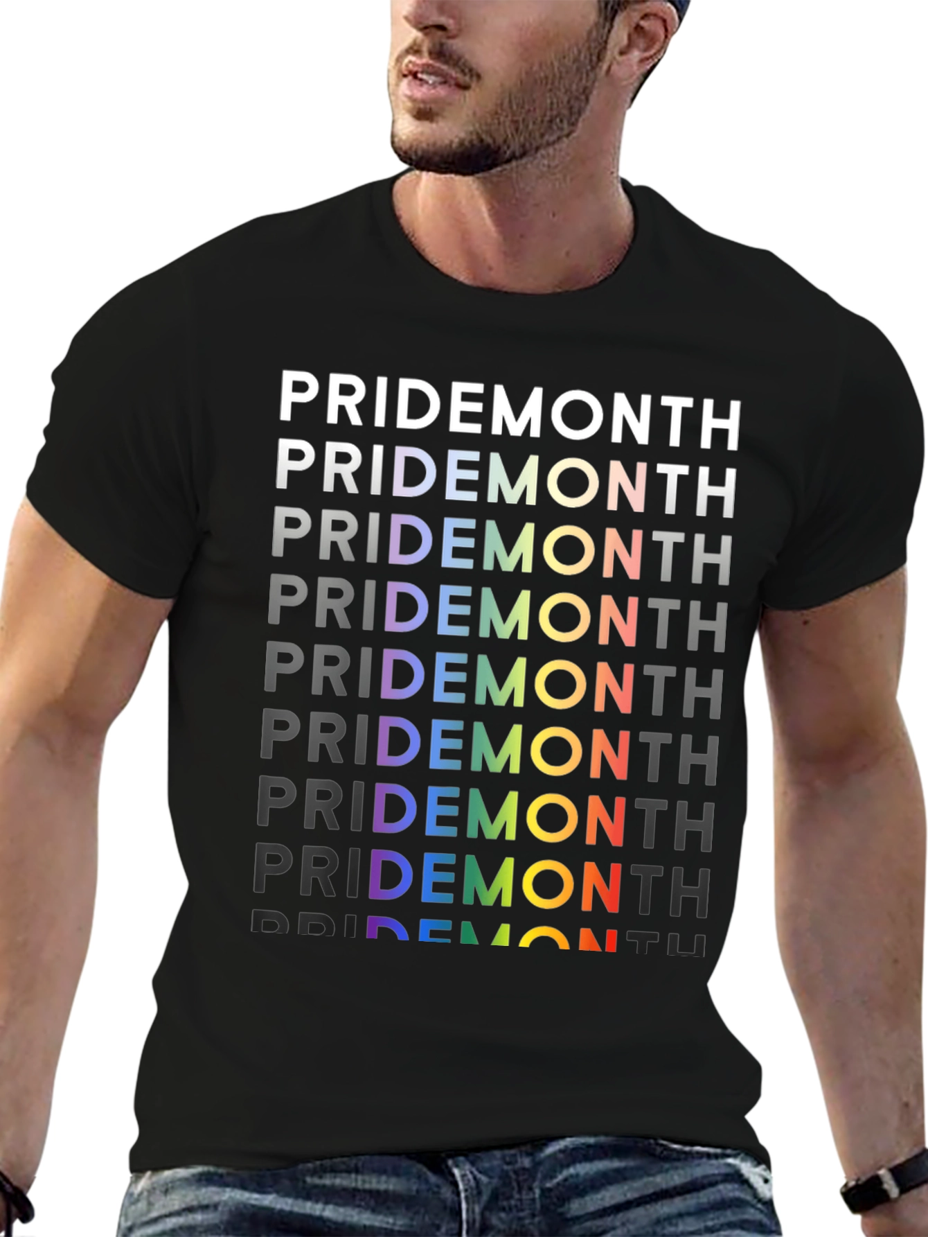 Pride Month Rainbow Text Graphic Tee