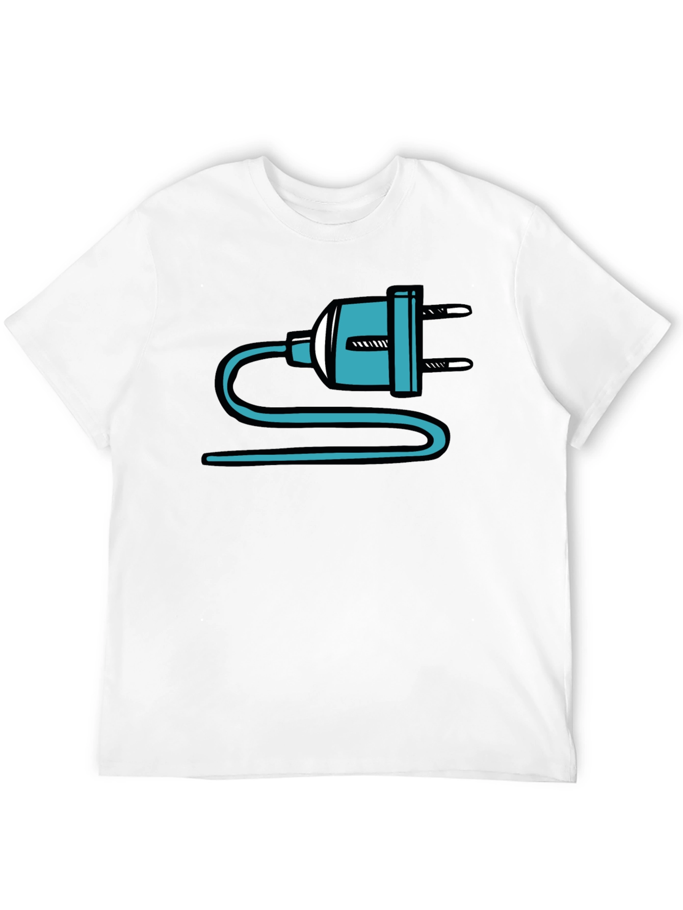 Electric Plug Graphic T-Shirt - Quirky Black Tee