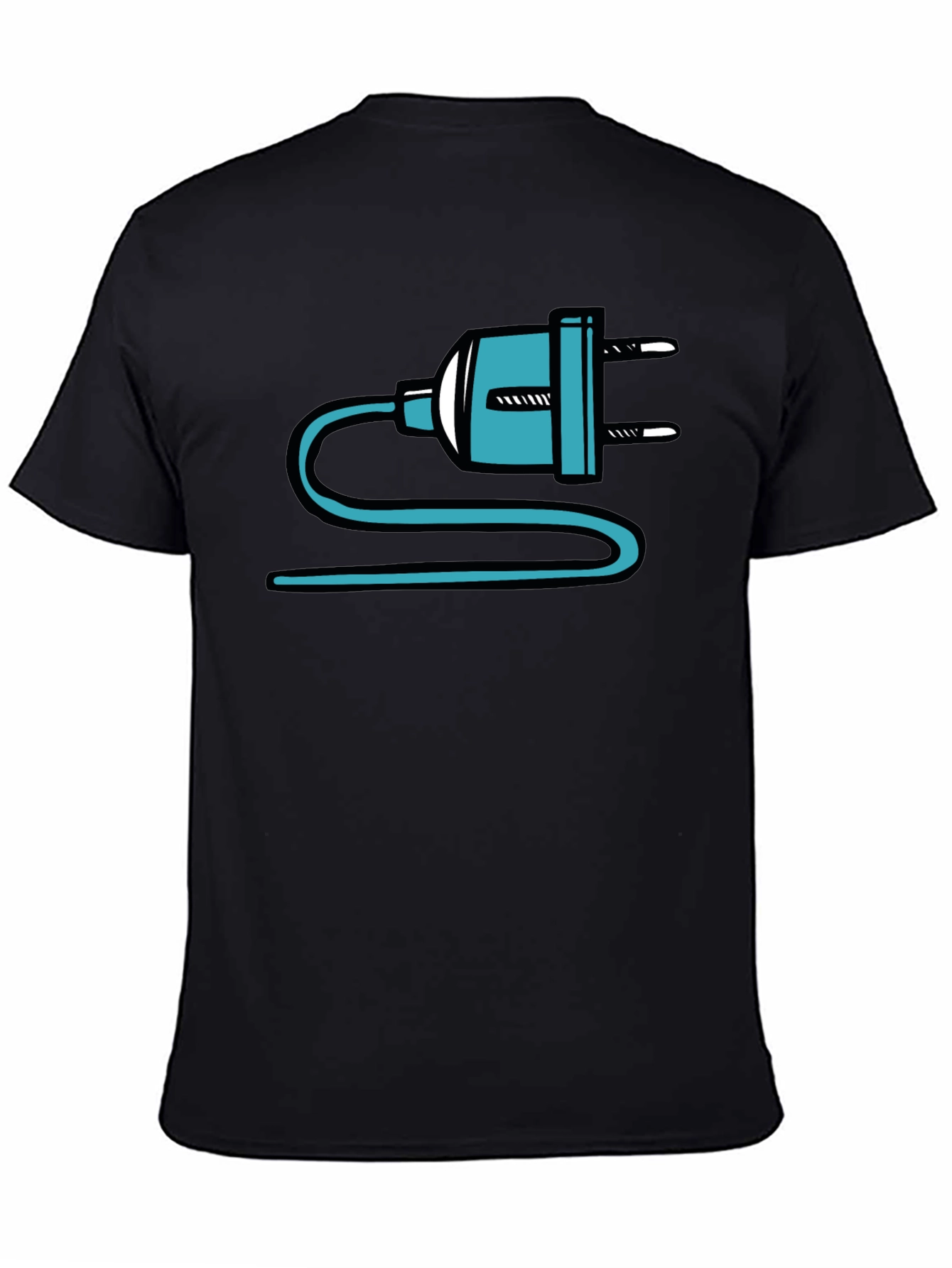Electric Plug Graphic T-Shirt - Quirky Black Tee