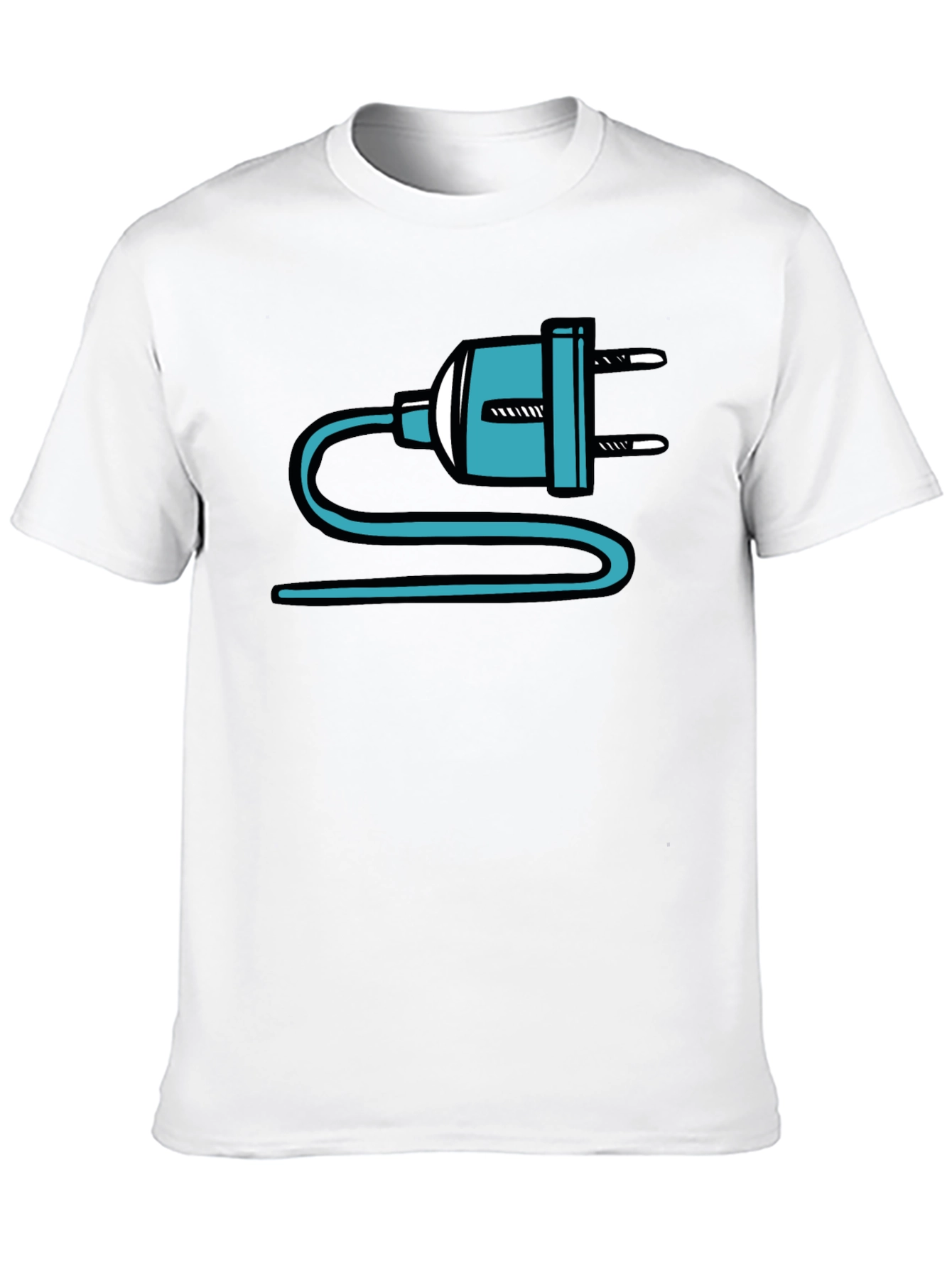 Electric Plug Graphic T-Shirt - Quirky Black Tee