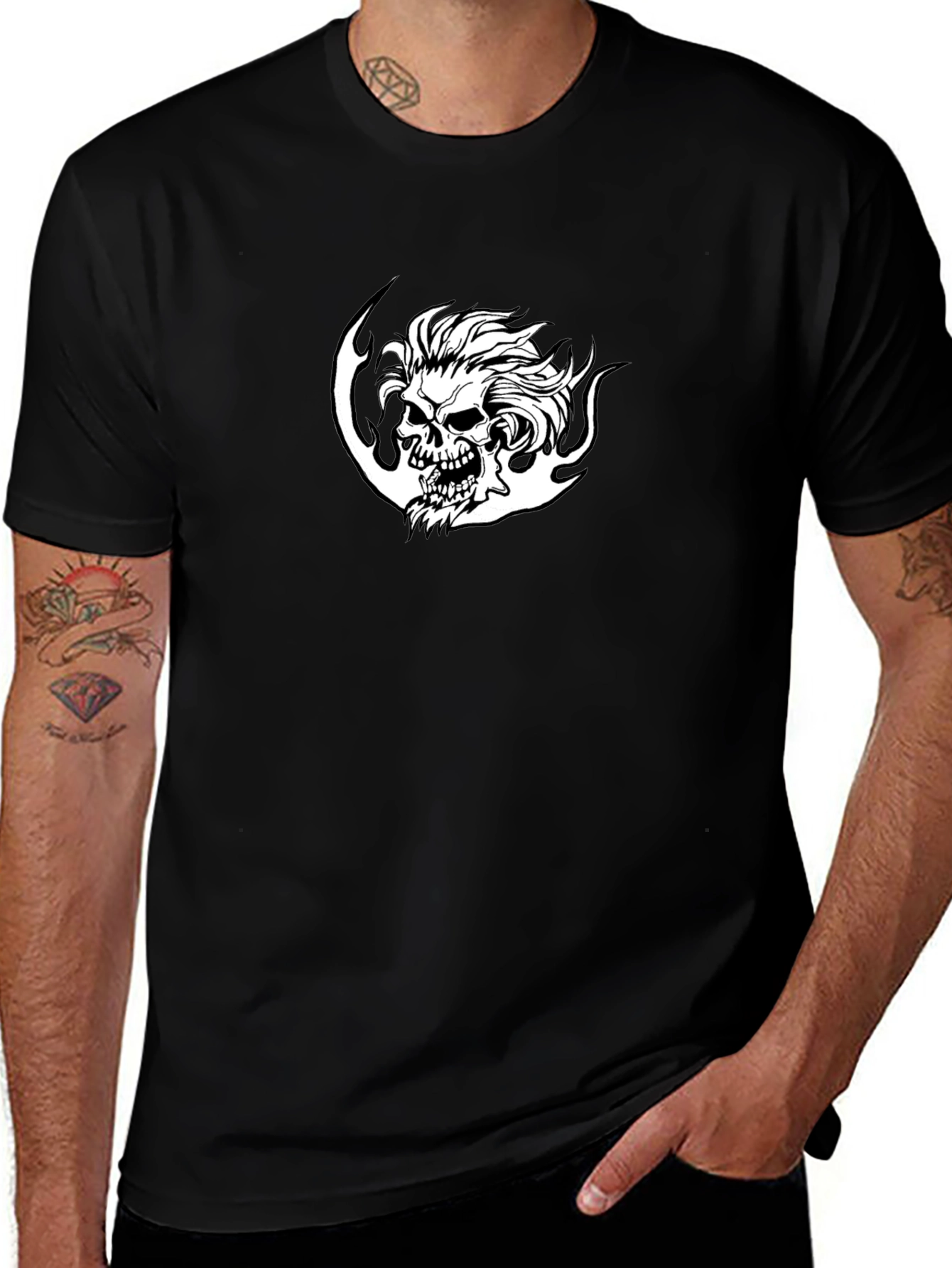 Skull Graphic Black T-Shirt for Men