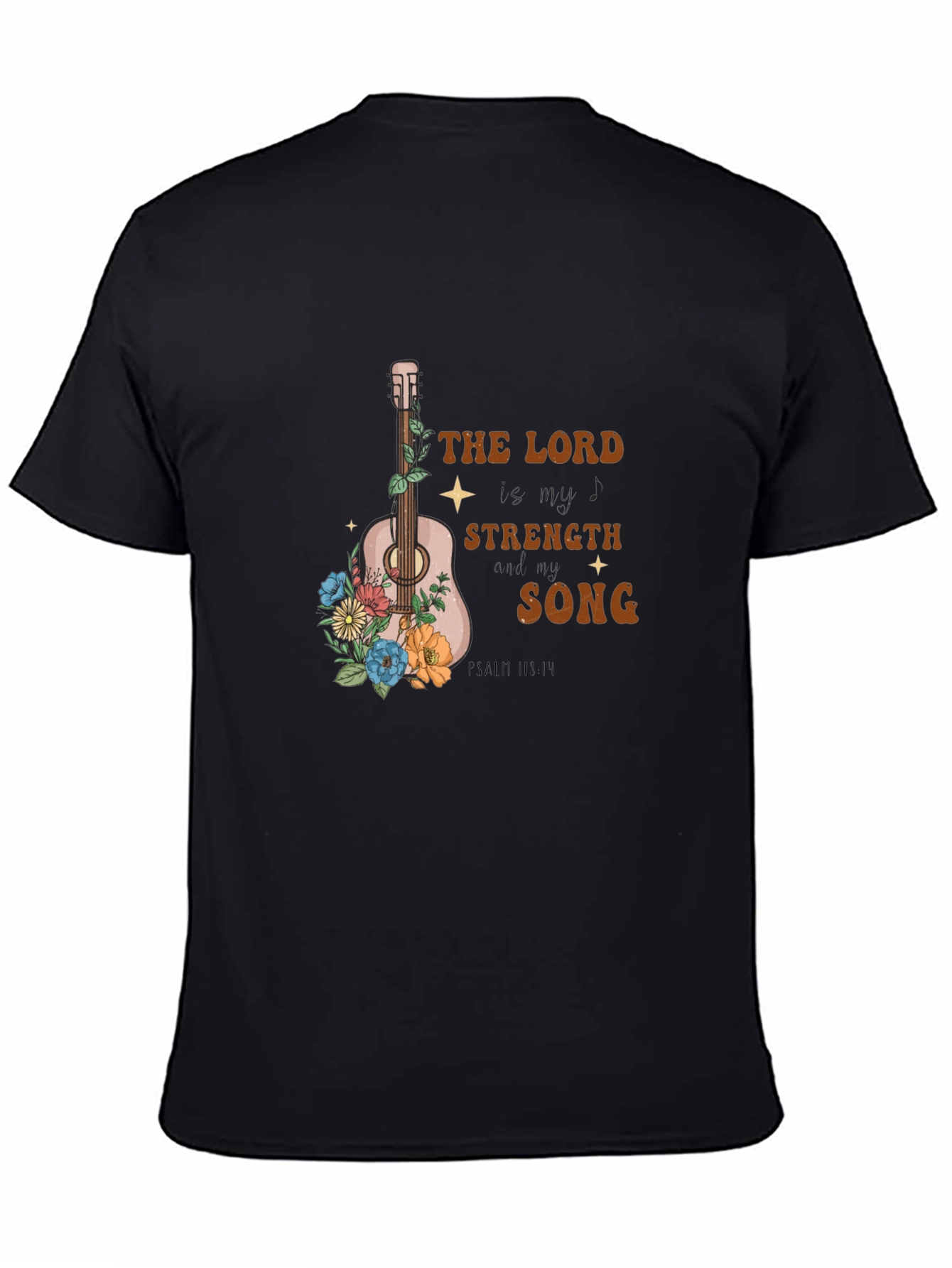 Faith-Inspired Guitar Floral Graphic T-Shirt