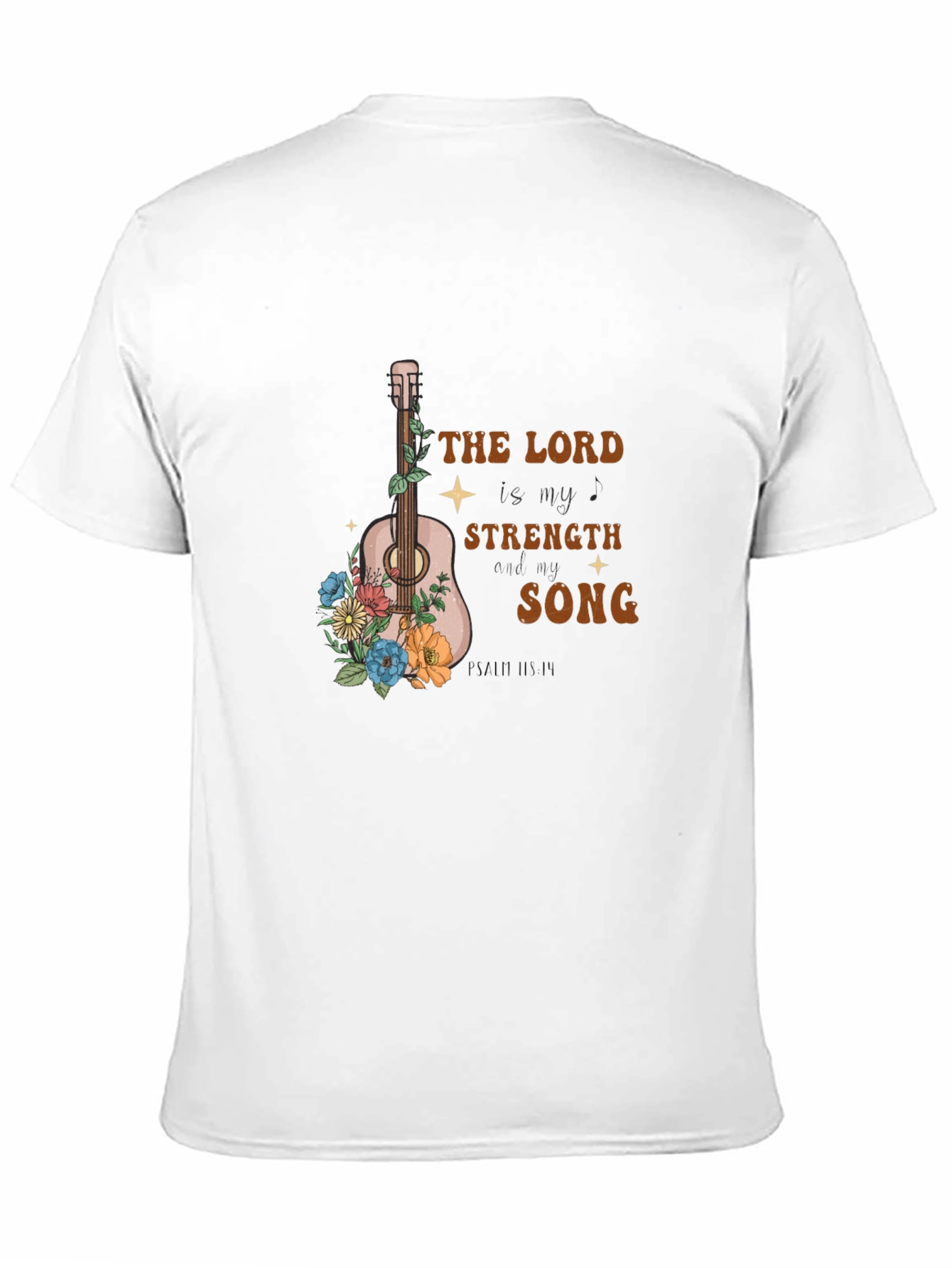 Faith-Inspired Guitar Floral Graphic T-Shirt