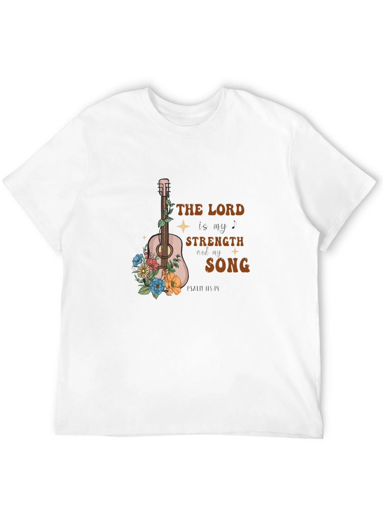 Faith-Inspired Guitar Floral Graphic T-Shirt