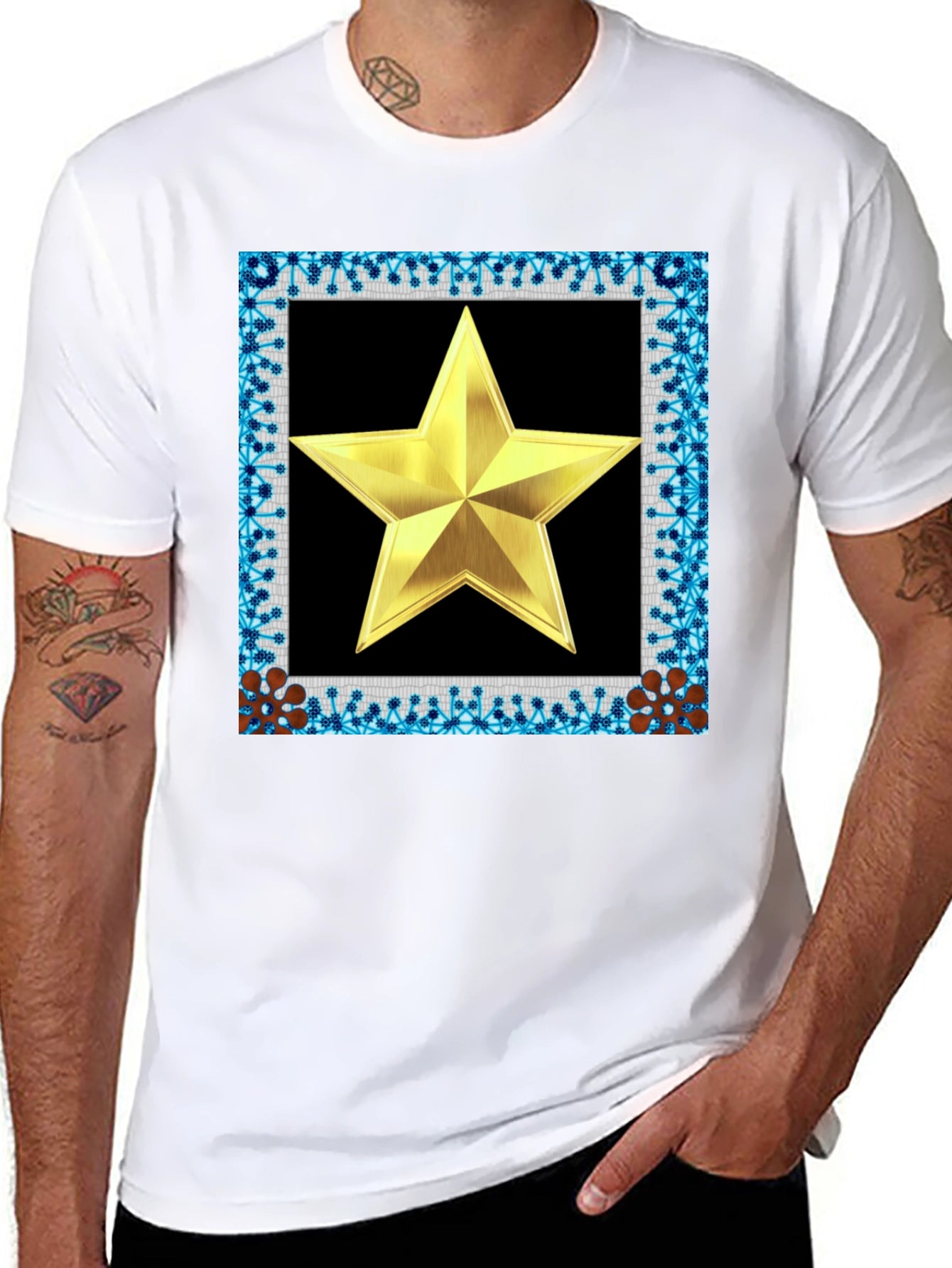 Golden Star Framed Black T-Shirt