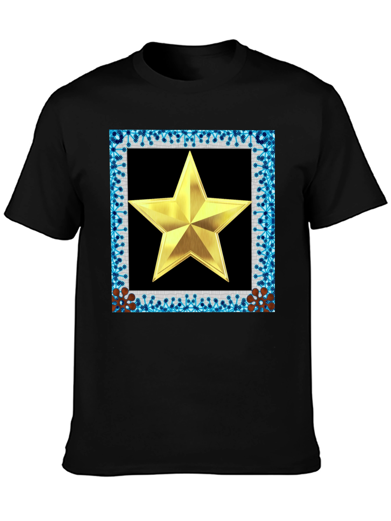Golden Star Framed Black T-Shirt