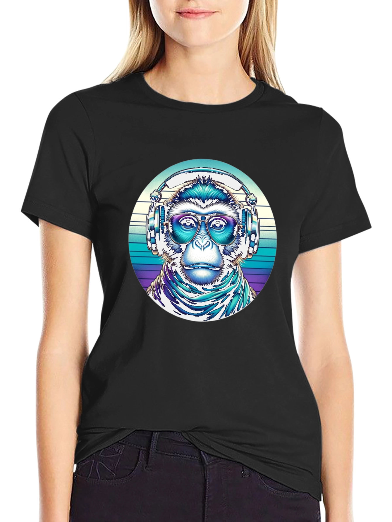 Monkey DJ Graphic Tee - Cool Retro Vibe!