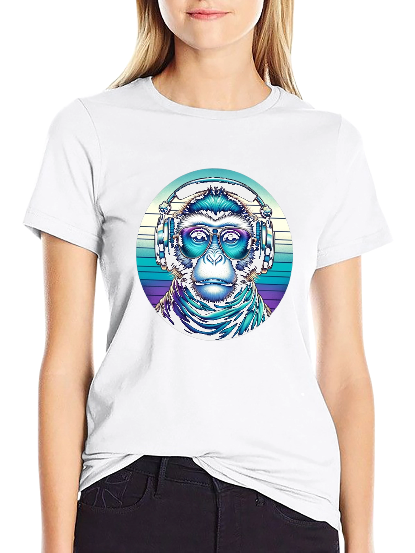 Monkey DJ Graphic Tee - Cool Retro Vibe!