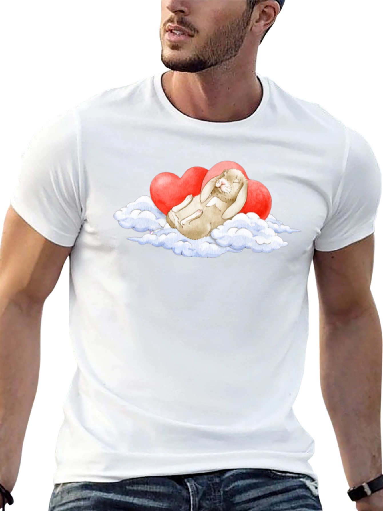 Cute Bunny Cloud Heart T-Shirt