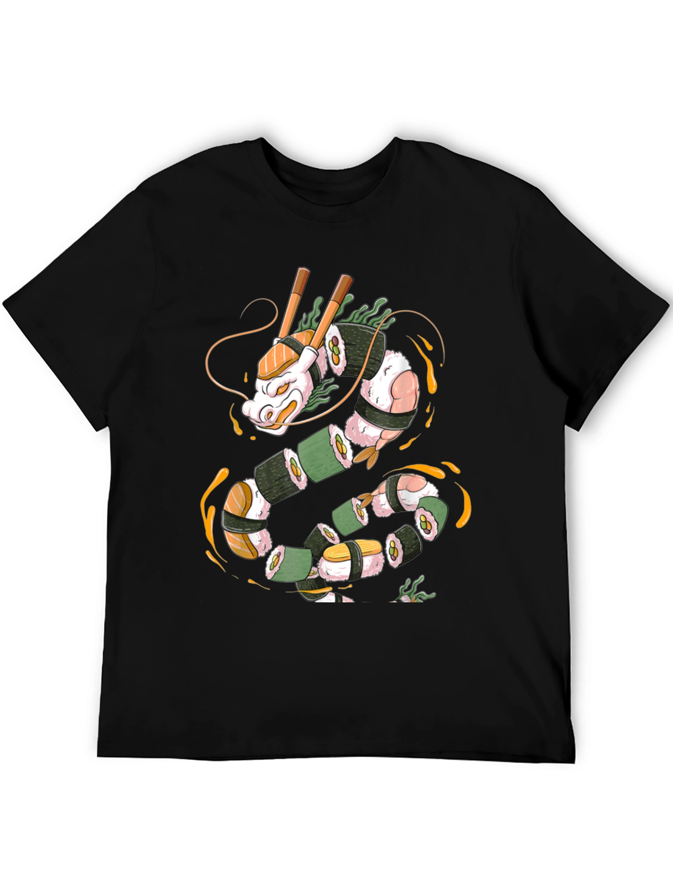 Sushi Dragon Graphic Tee - Unique Foodie Shirt