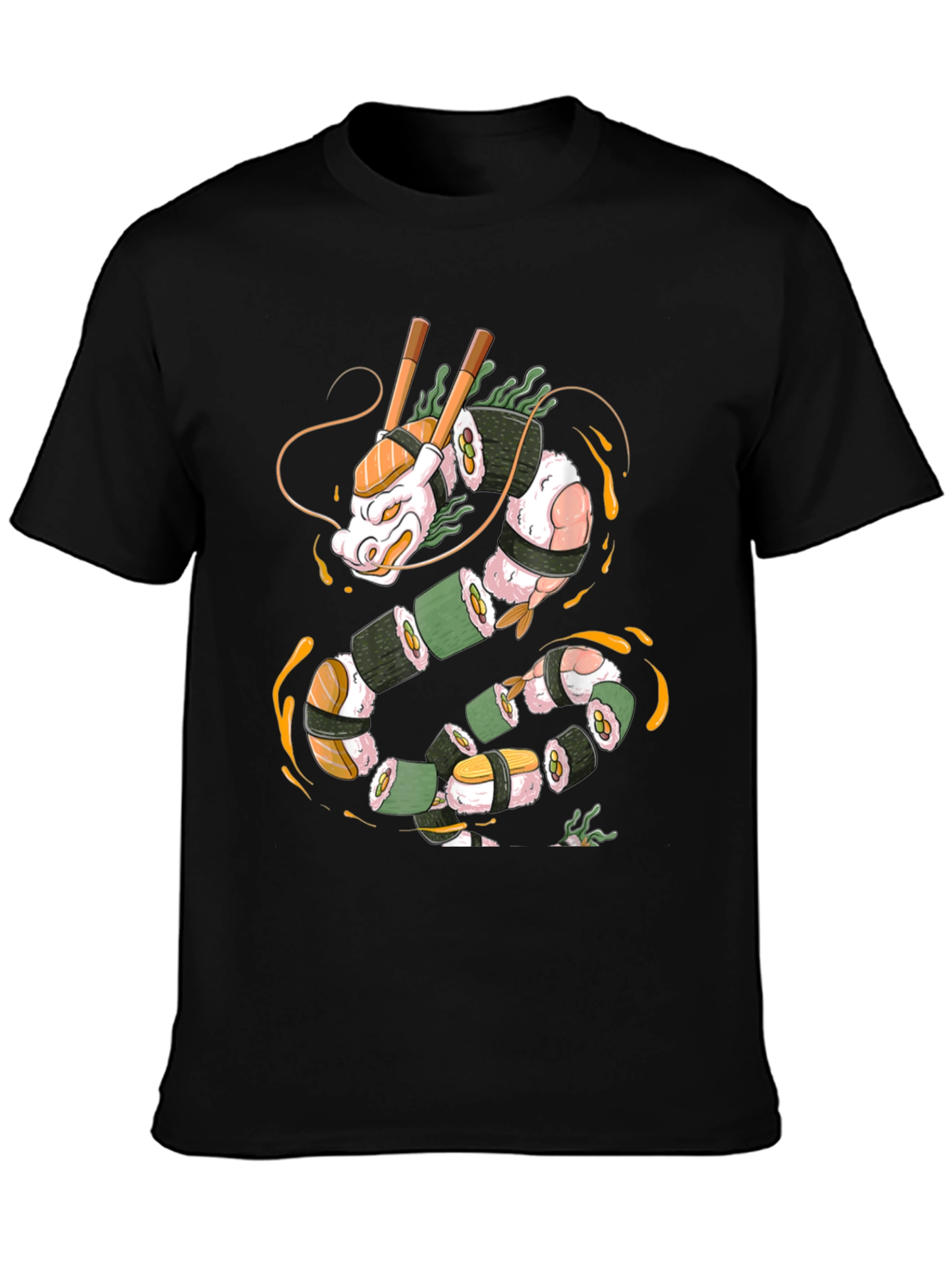 Sushi Dragon Graphic Tee - Unique Foodie Shirt