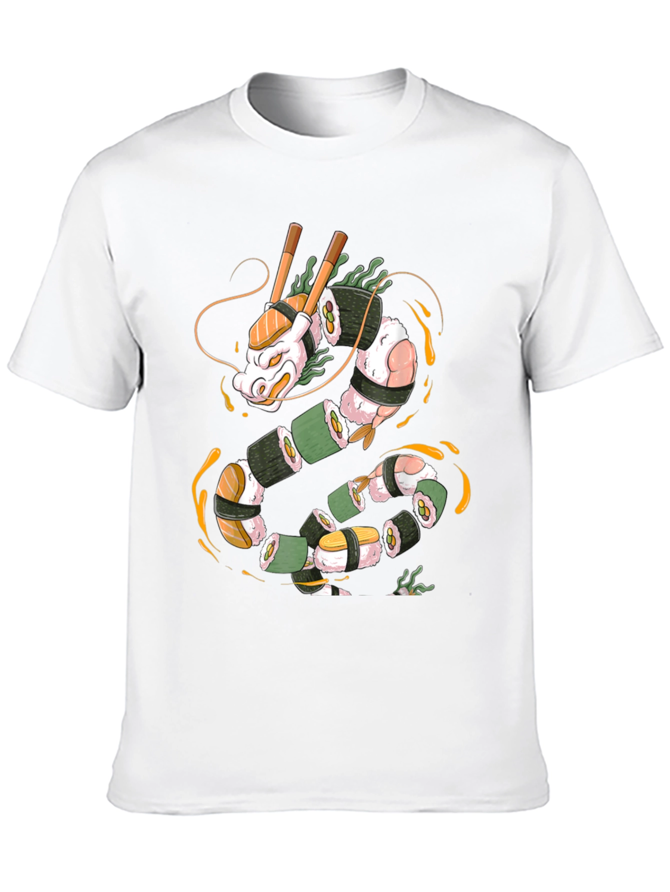 Sushi Dragon Graphic Tee - Unique Foodie Shirt