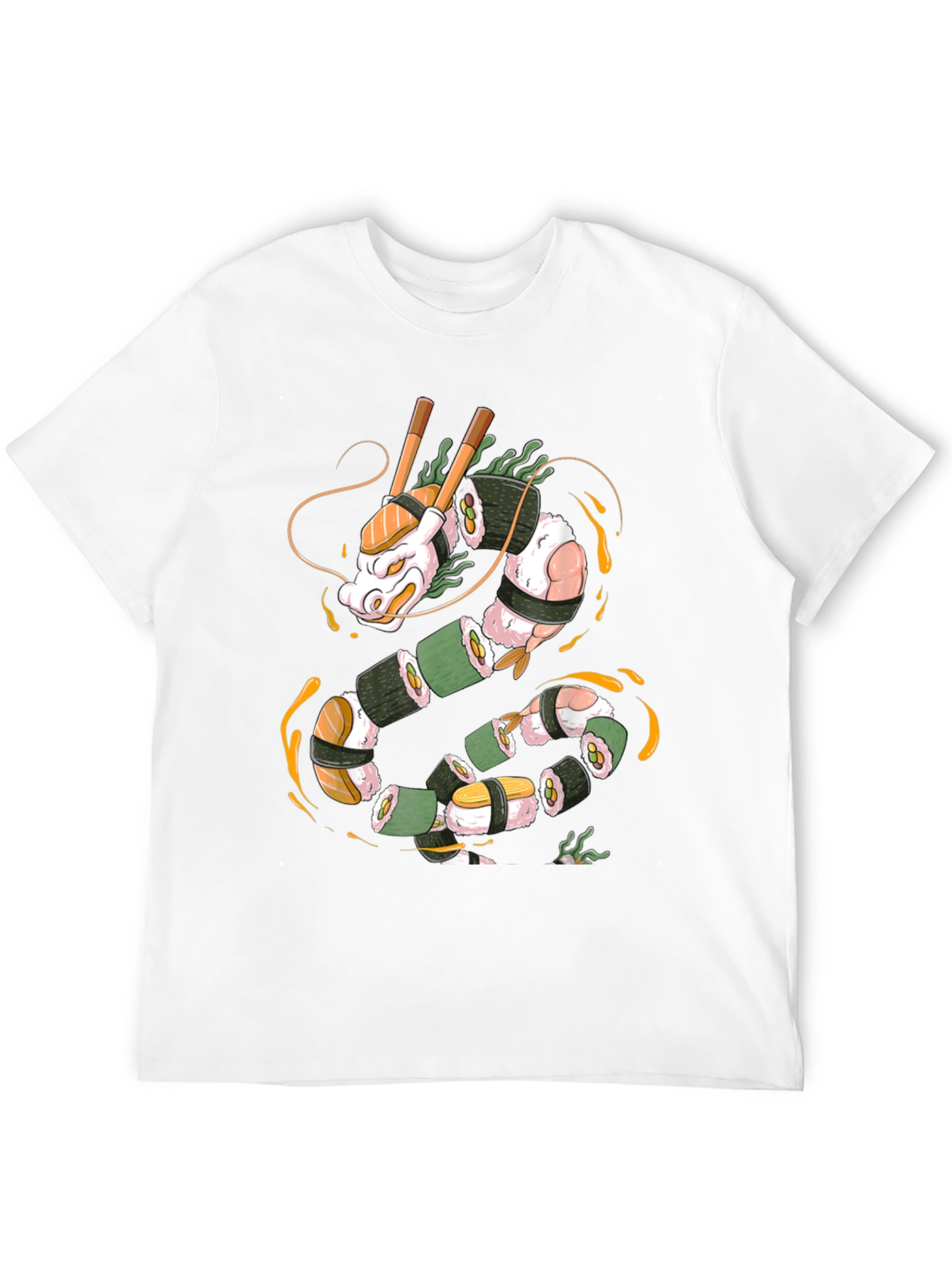 Sushi Dragon Graphic Tee - Unique Foodie Shirt