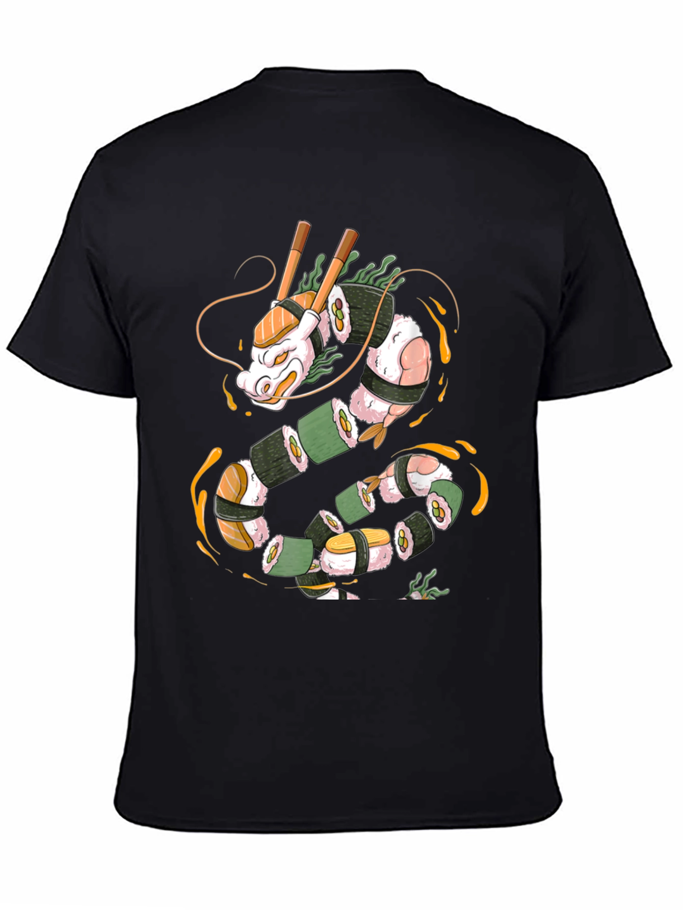 Sushi Dragon Graphic Tee - Unique Foodie Shirt