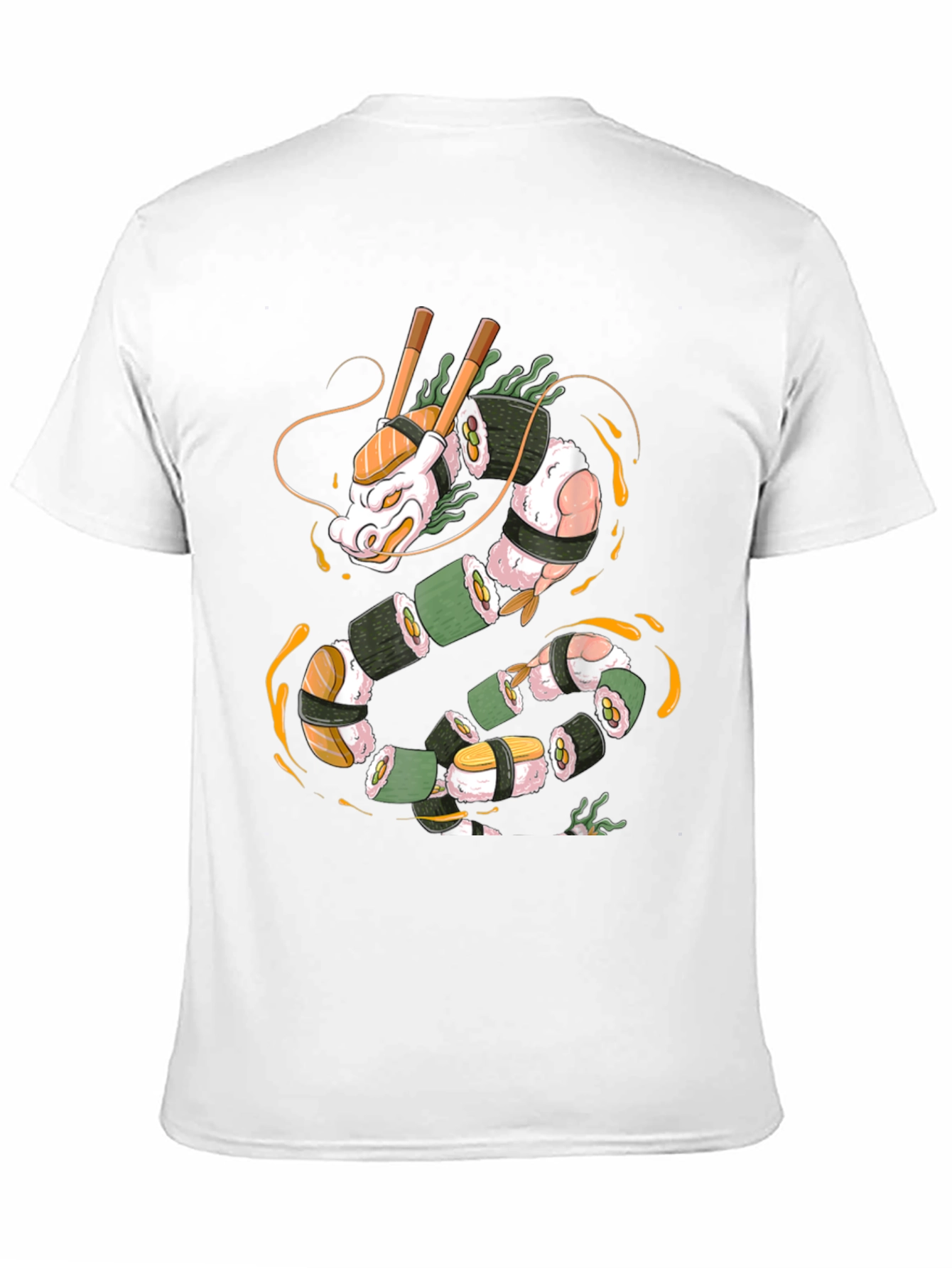 Sushi Dragon Graphic Tee - Unique Foodie Shirt