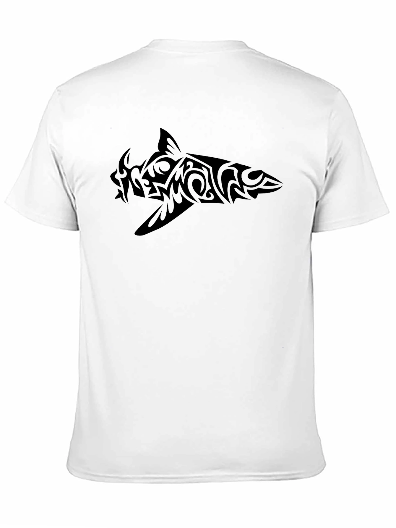 Tribal Shark Graphic Tee - Black Cotton Comfort