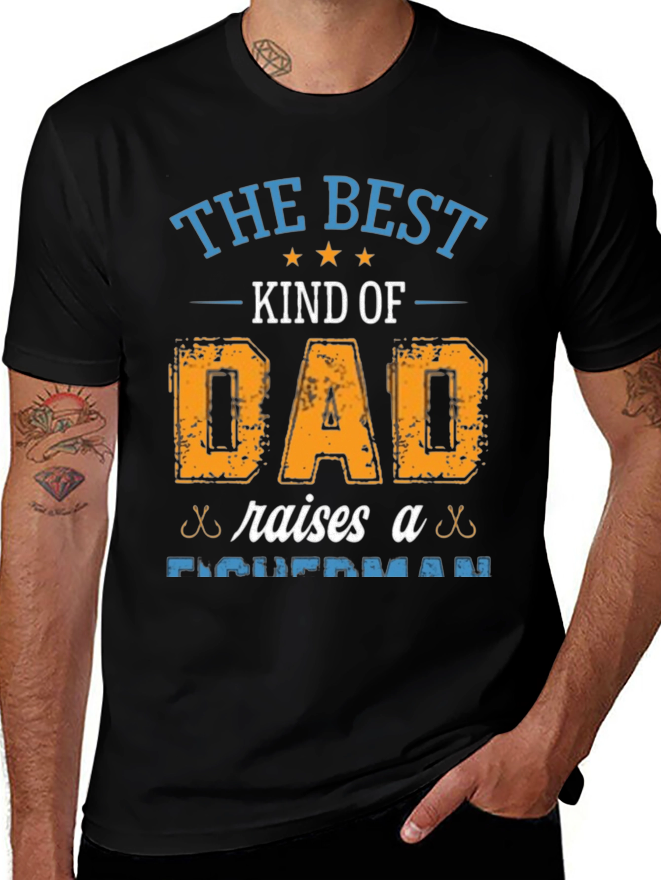 Best Dad Raises Fisherman T-Shirt - Fathers Day Gift