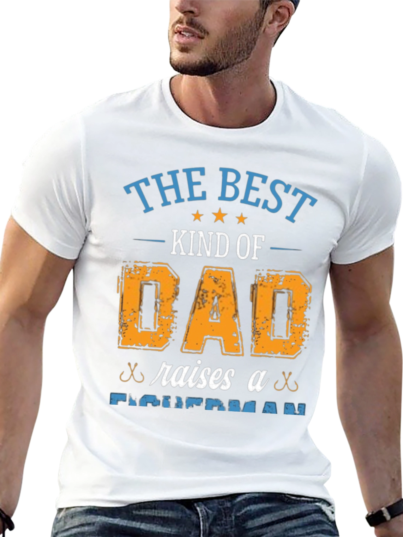 Best Dad Raises Fisherman T-Shirt - Fathers Day Gift