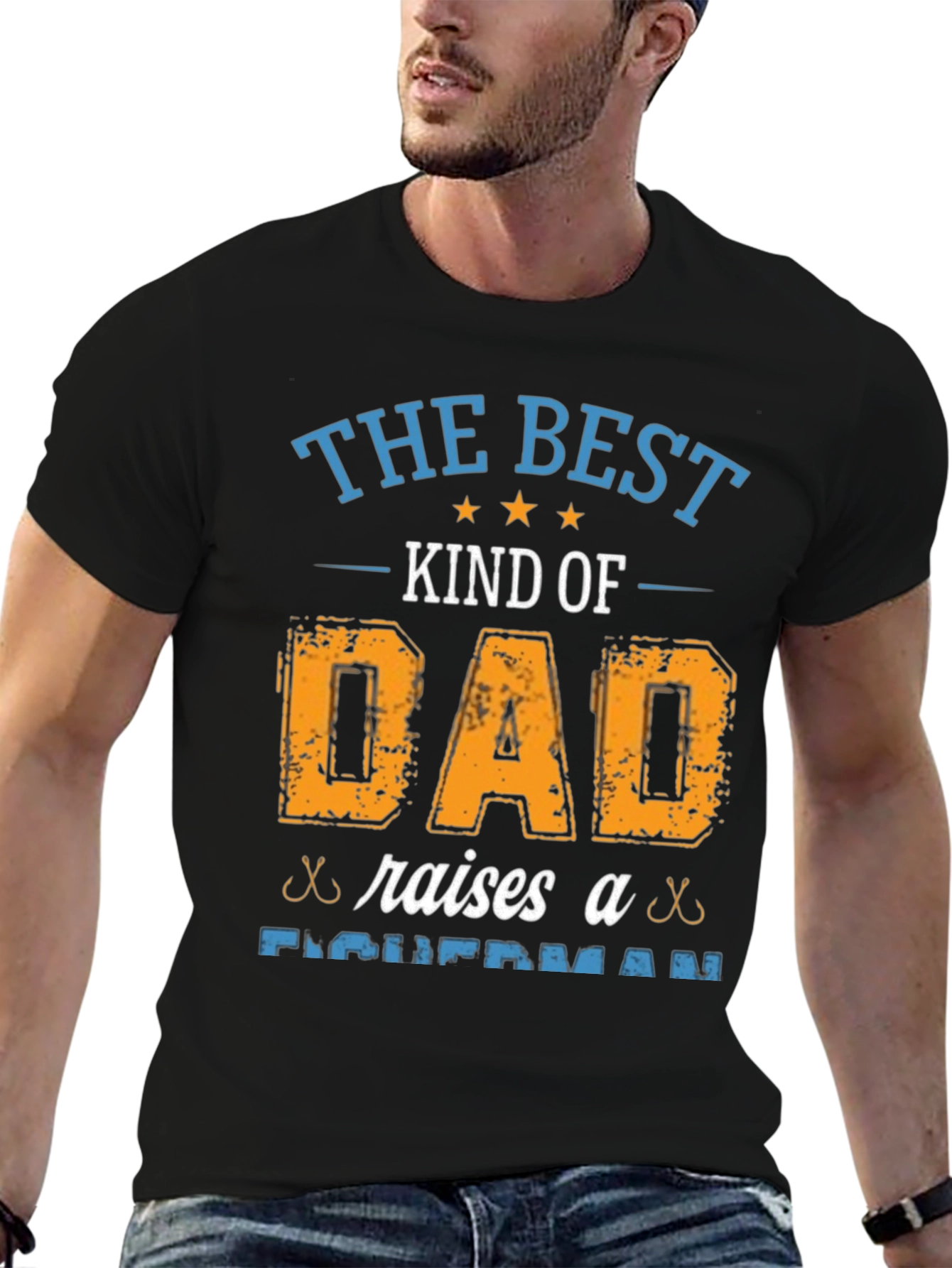 Best Dad Raises Fisherman T-Shirt - Fathers Day Gift