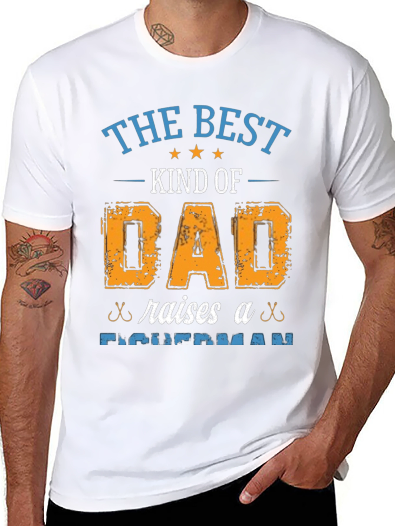 Best Dad Raises Fisherman T-Shirt - Fathers Day Gift