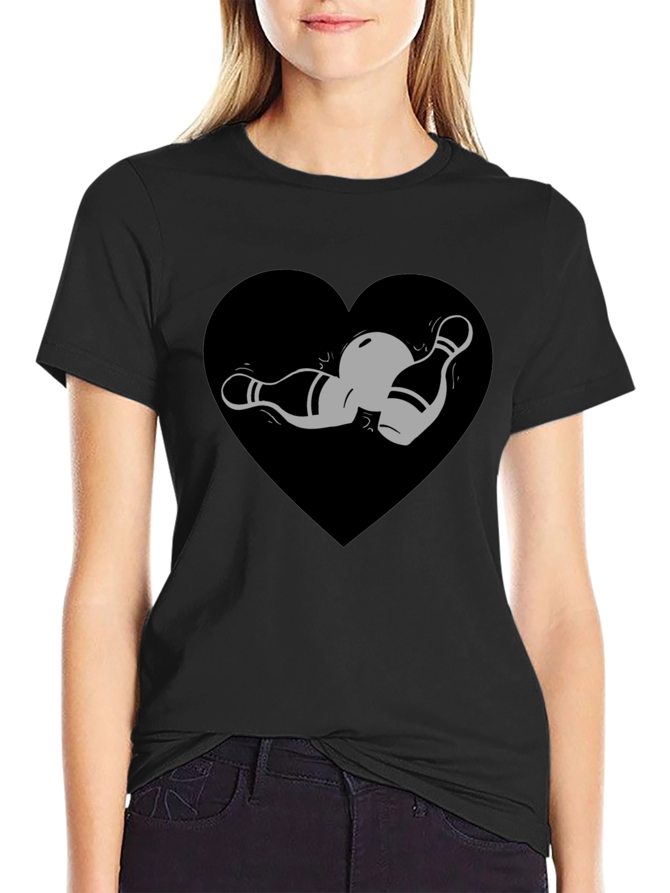 Bowling Heart T-Shirt - Strike Up Your Style!