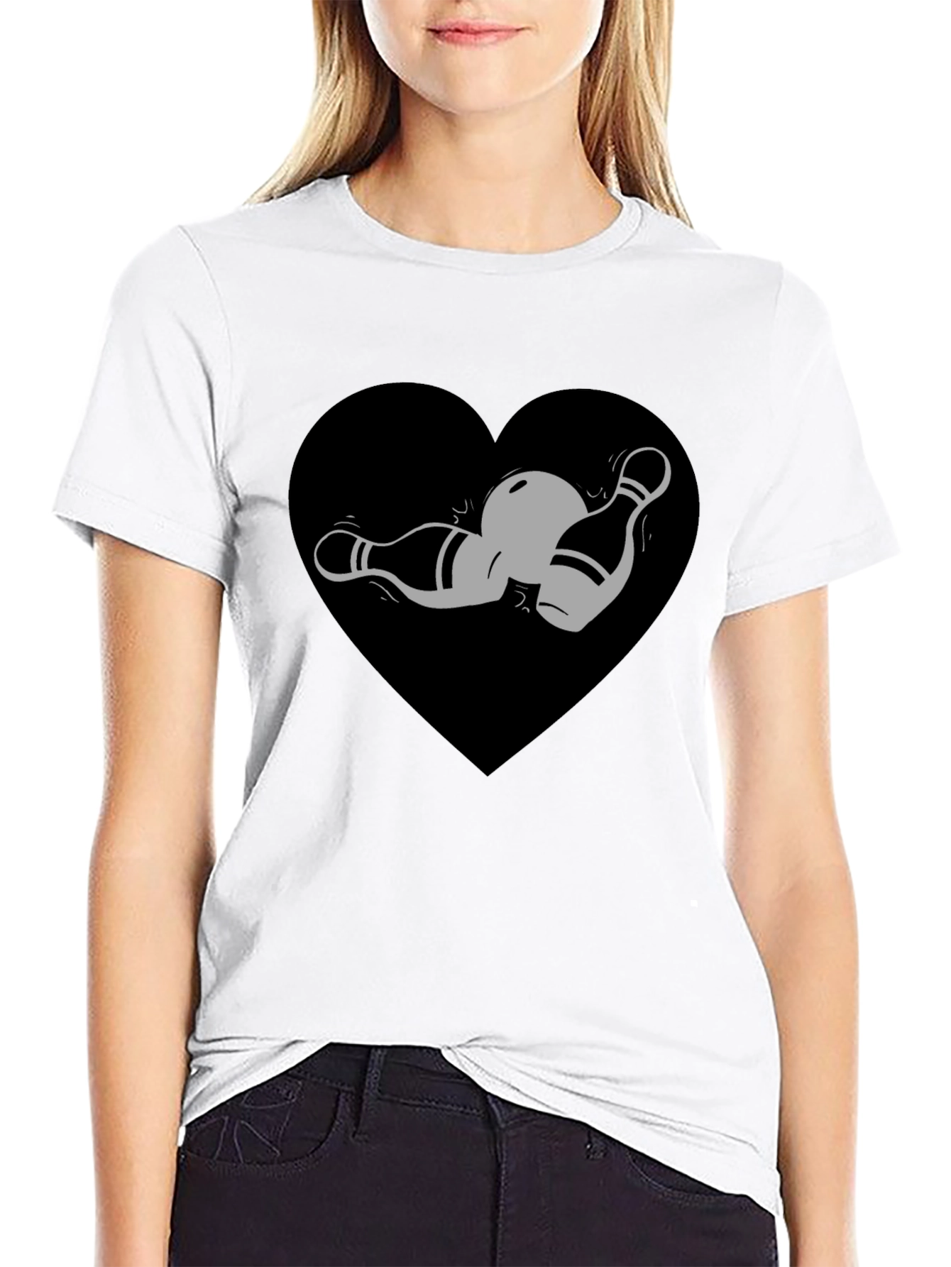 Bowling Heart T-Shirt - Strike Up Your Style!