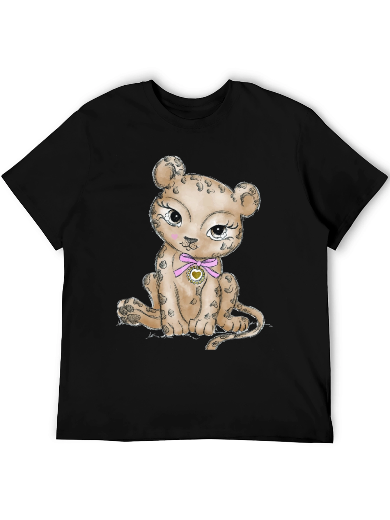 Leopard Cub Graphic Print T-Shirt