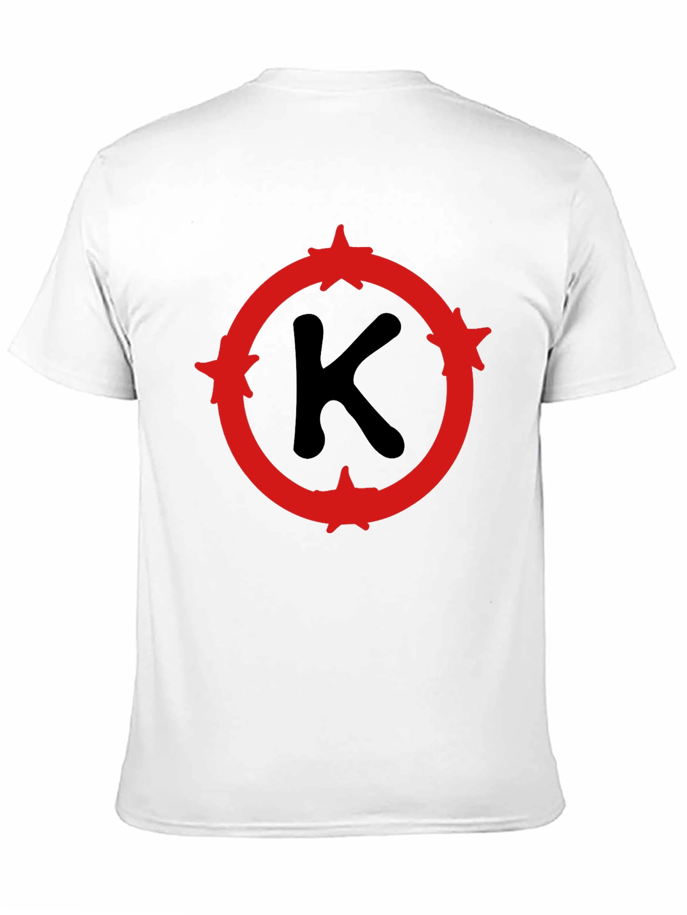 Mens Black T-Shirt with Red Letter K Design