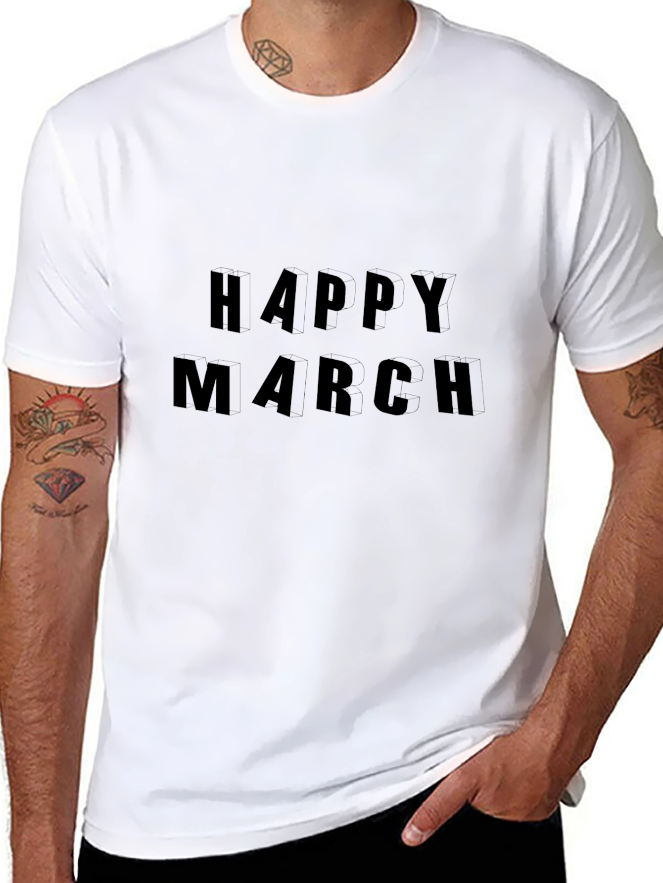 Happy March Black T-Shirt