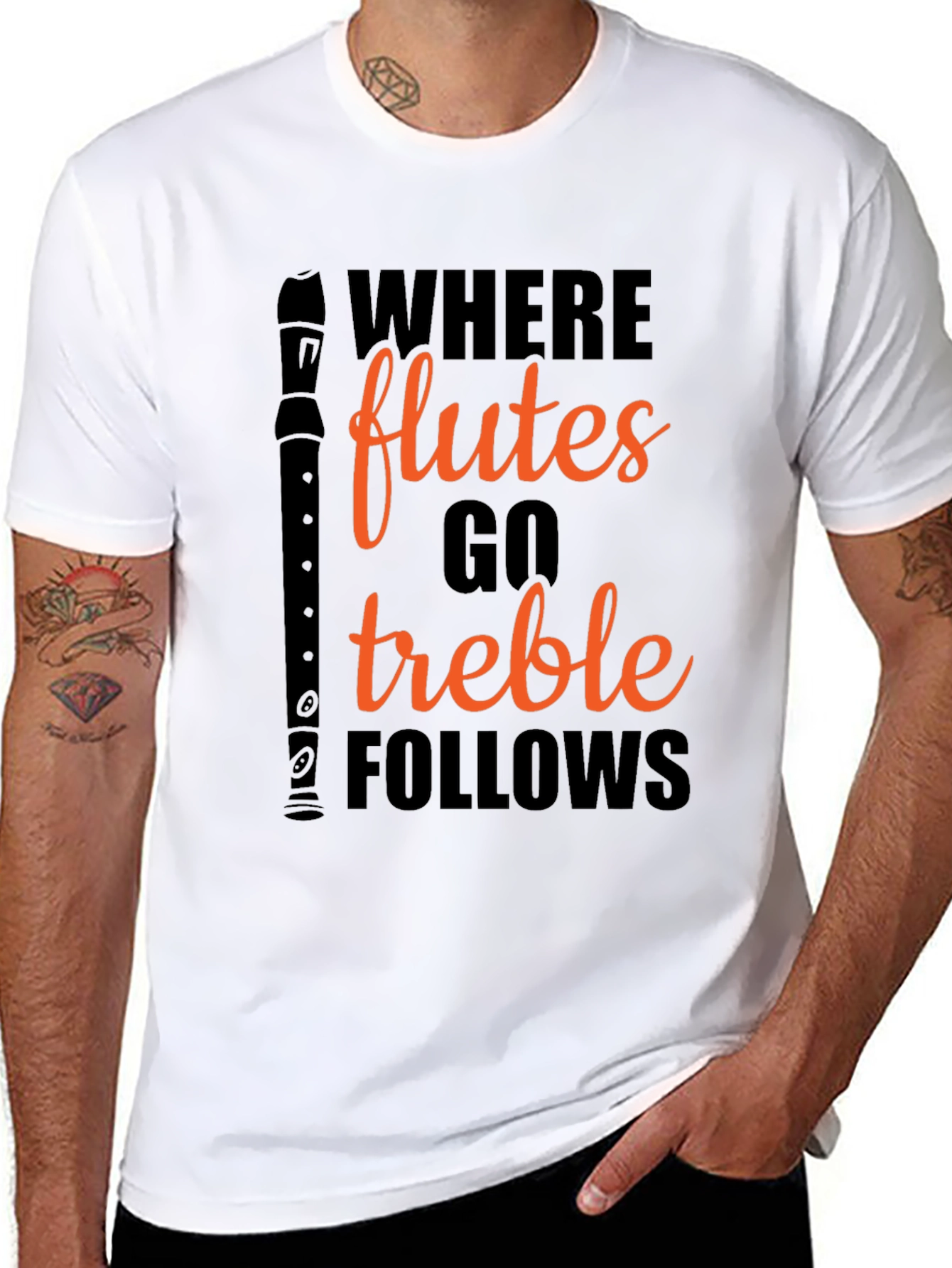 Flute Treble Follows Graphic T-Shirt