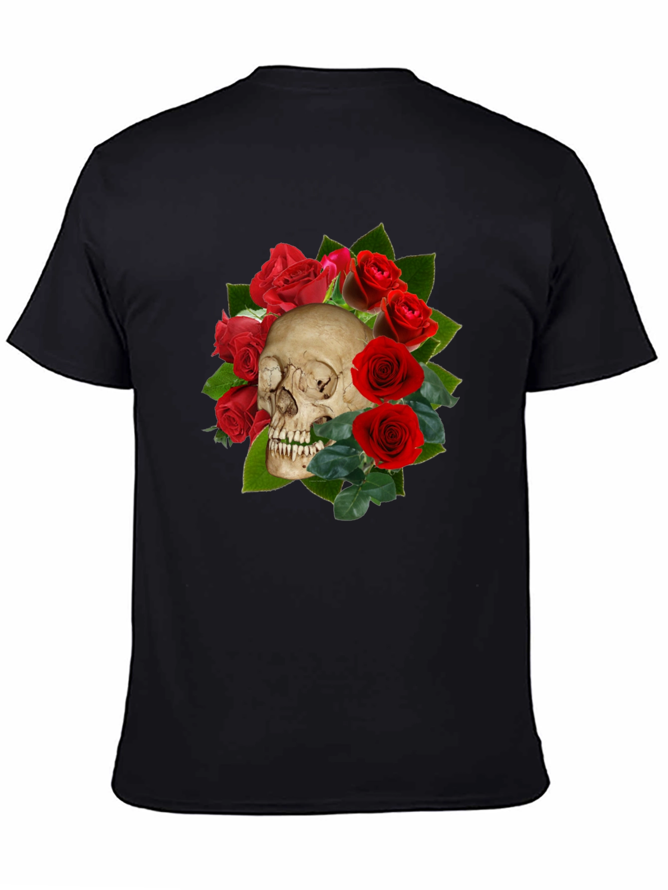 Skull & Roses Graphic T-Shirt - Gothic Style