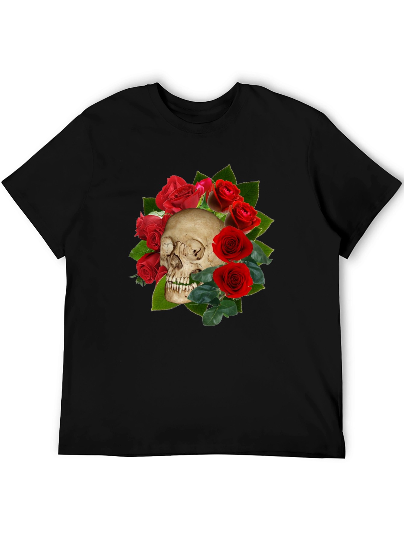 Skull & Roses Graphic T-Shirt - Gothic Style