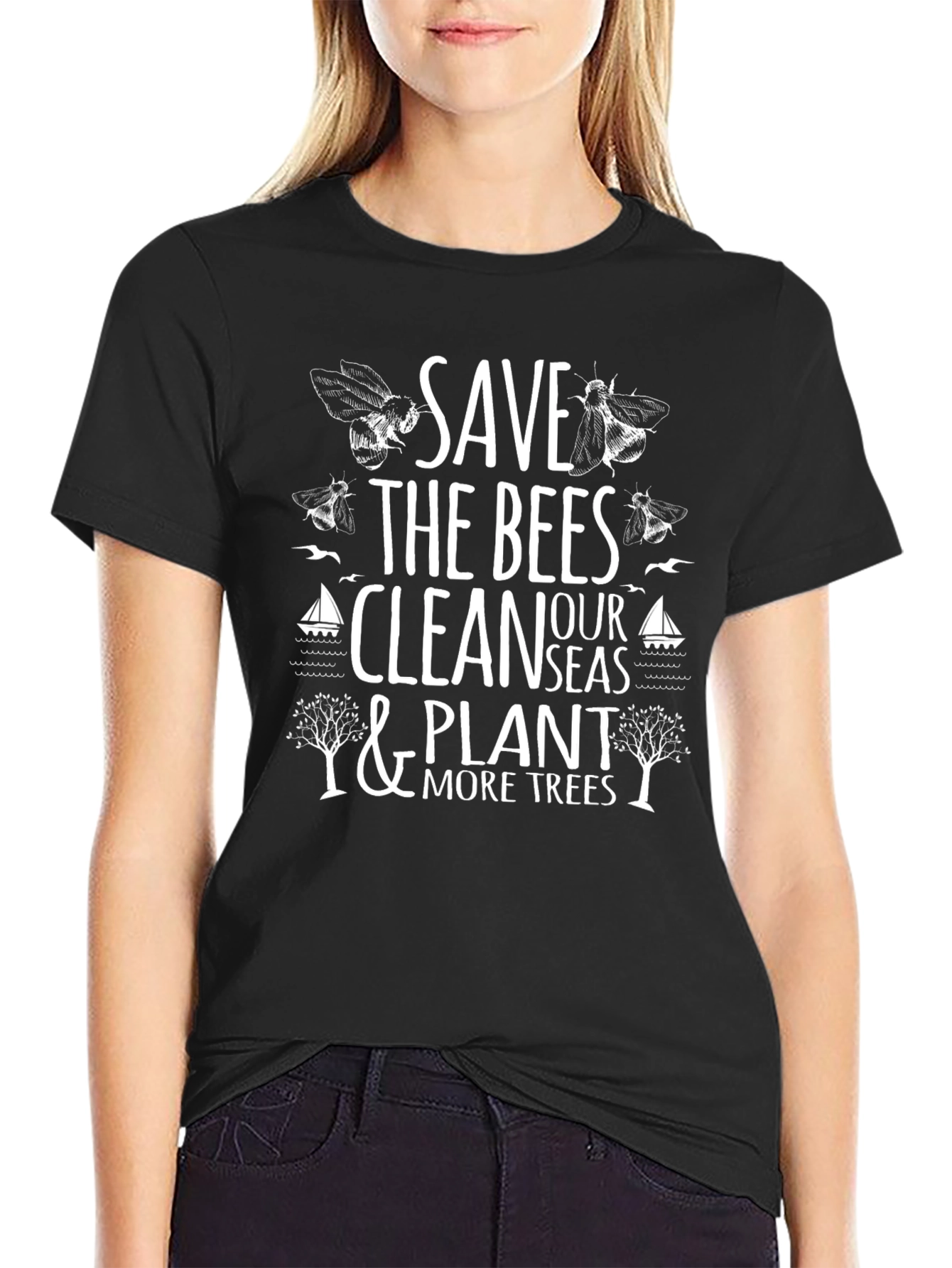Save the Bees Graphic Tee - Environmental Awareness