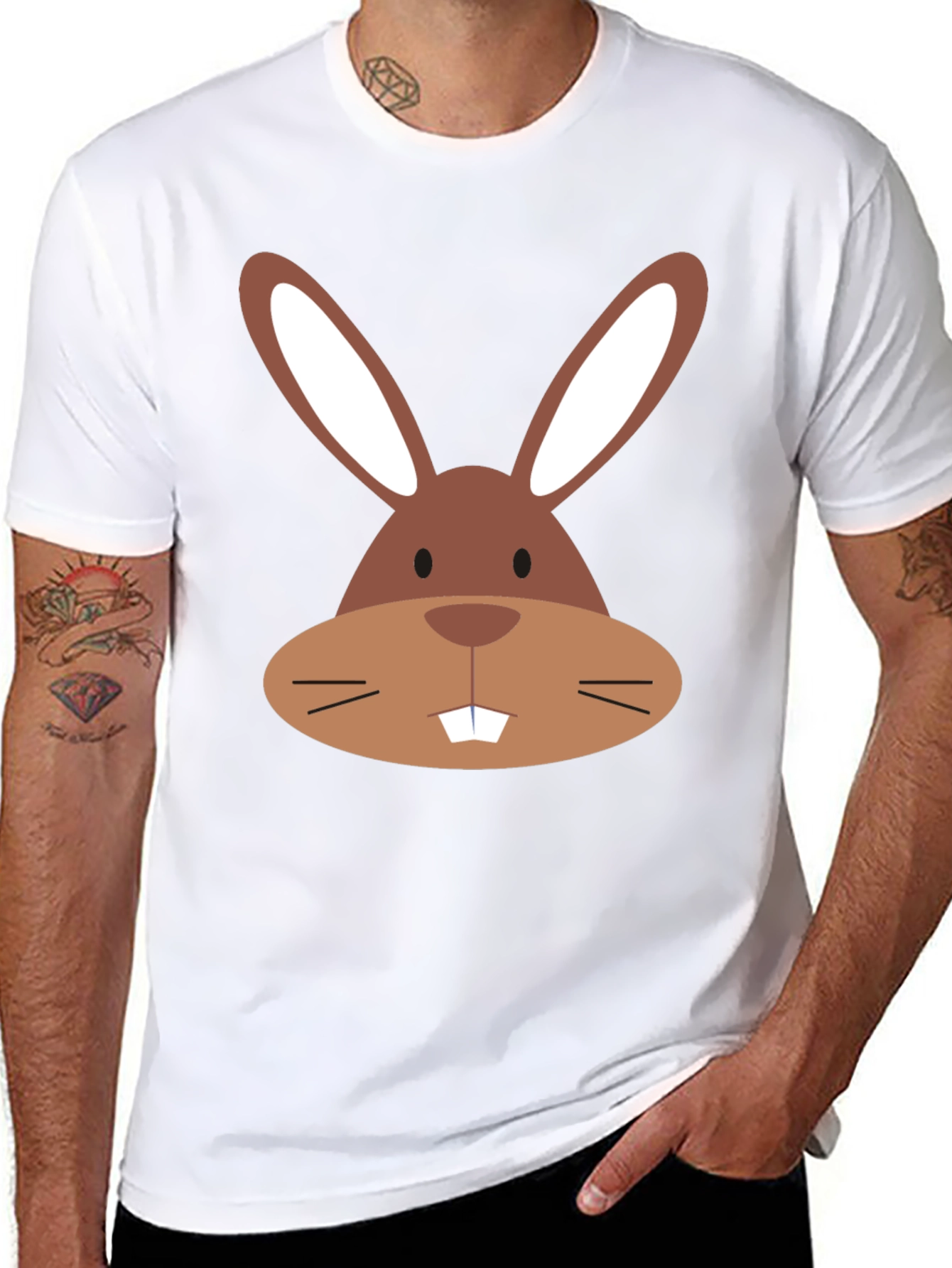 Bunny Face Graphic Tee - Easter Fun!
