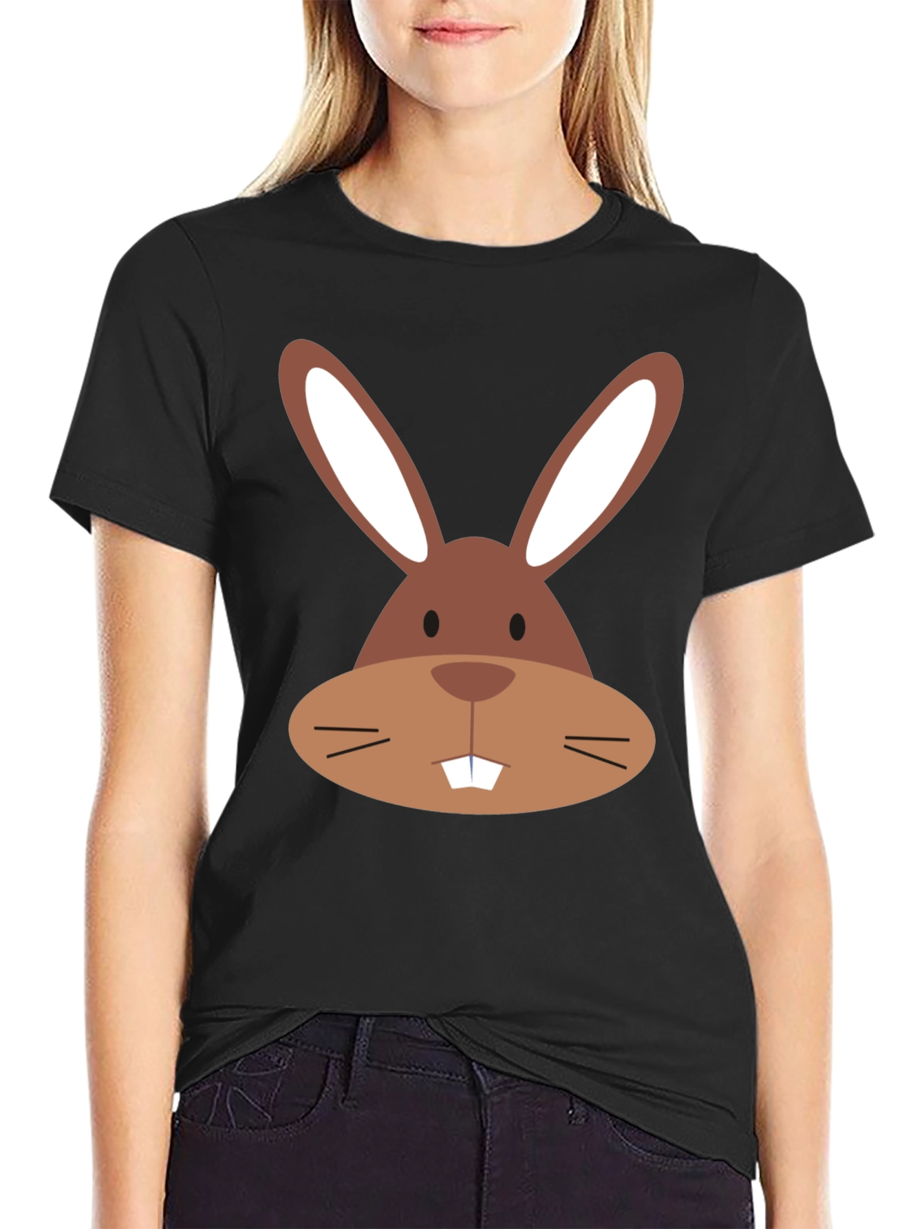 Bunny Face Graphic Tee - Easter Fun!