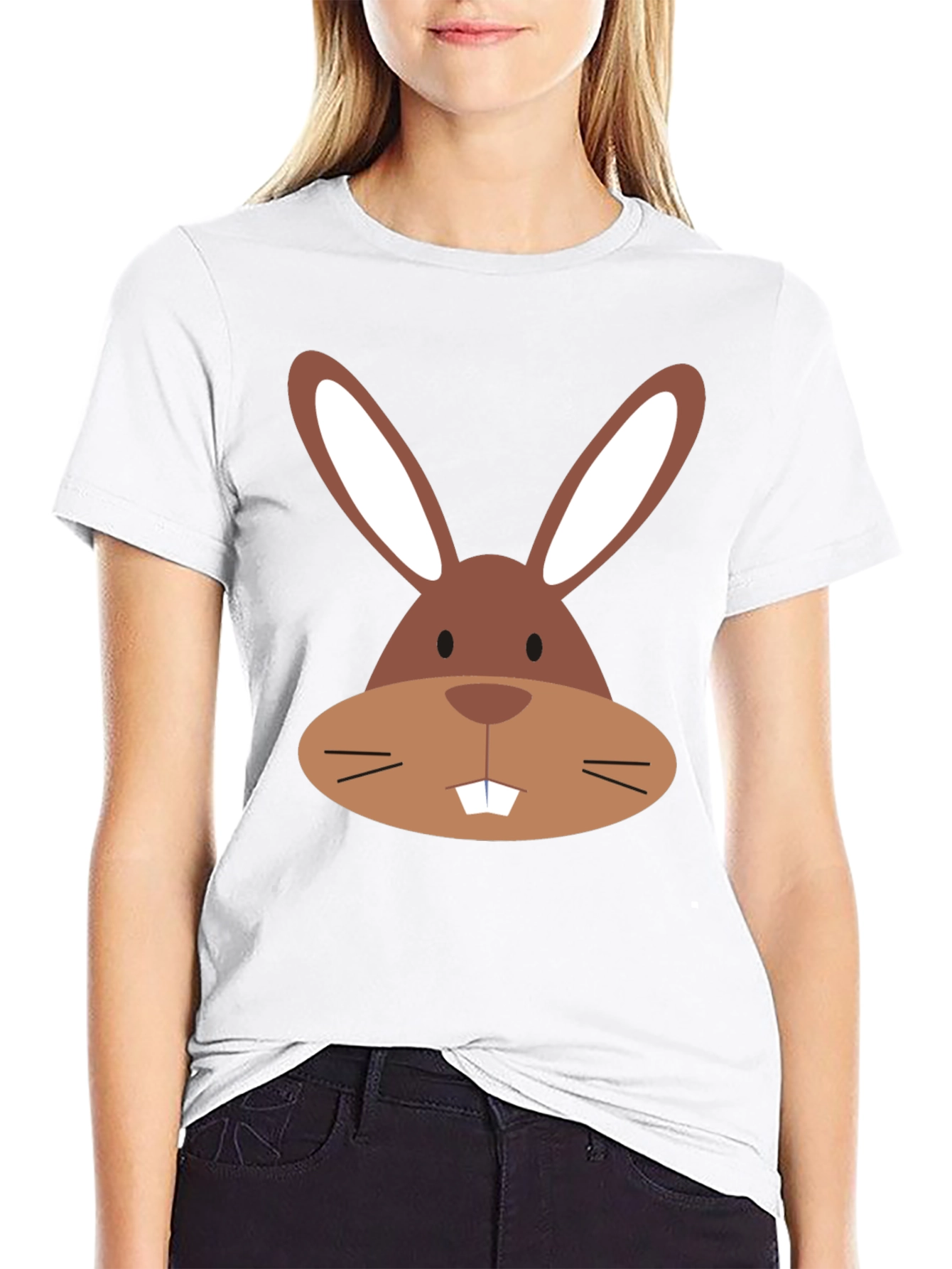 Bunny Face Graphic Tee - Easter Fun!