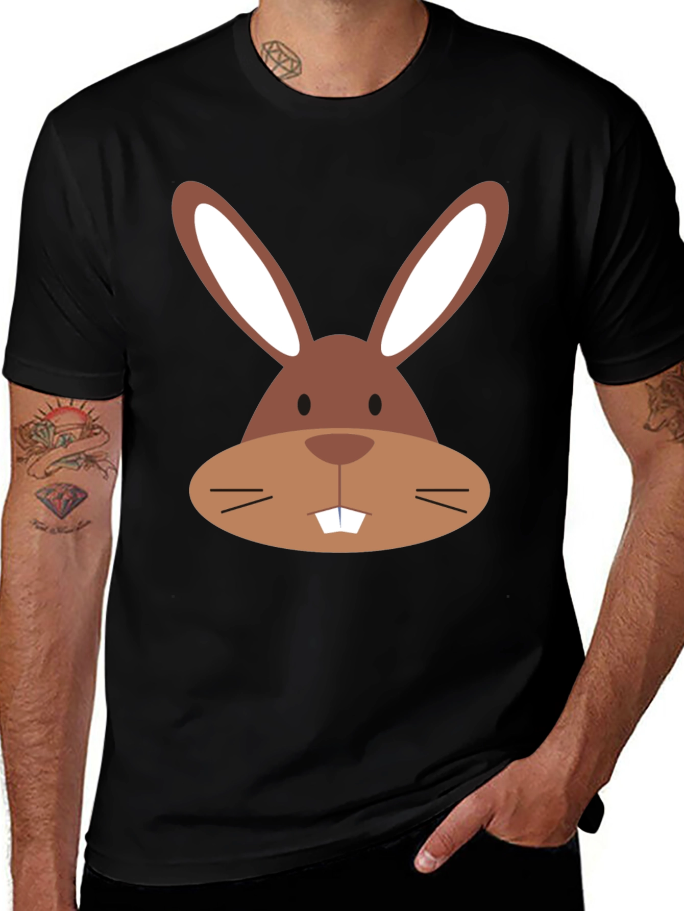 Bunny Face Graphic Tee - Easter Fun!