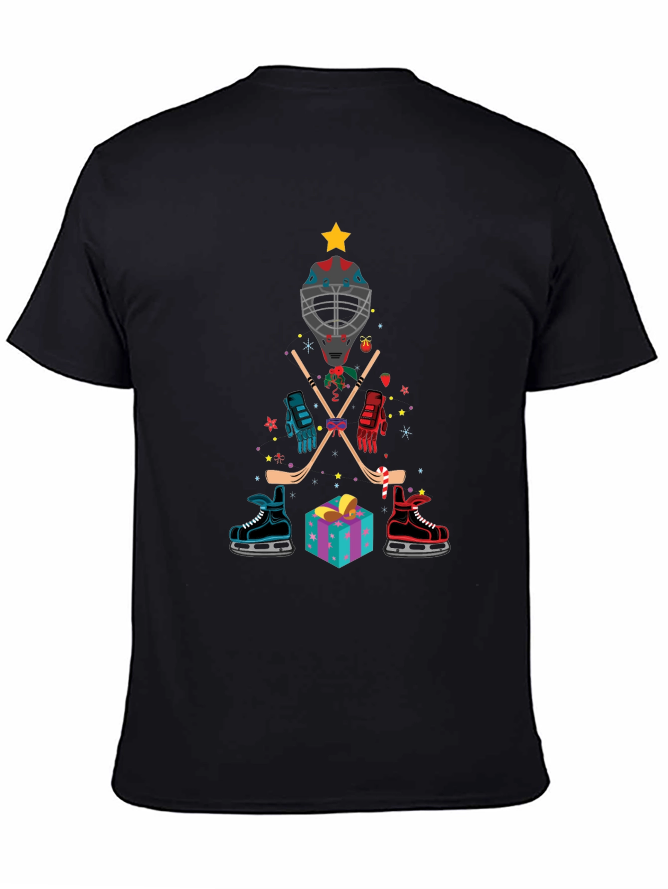Hockey Christmas Tree T-Shirt Holiday Gift