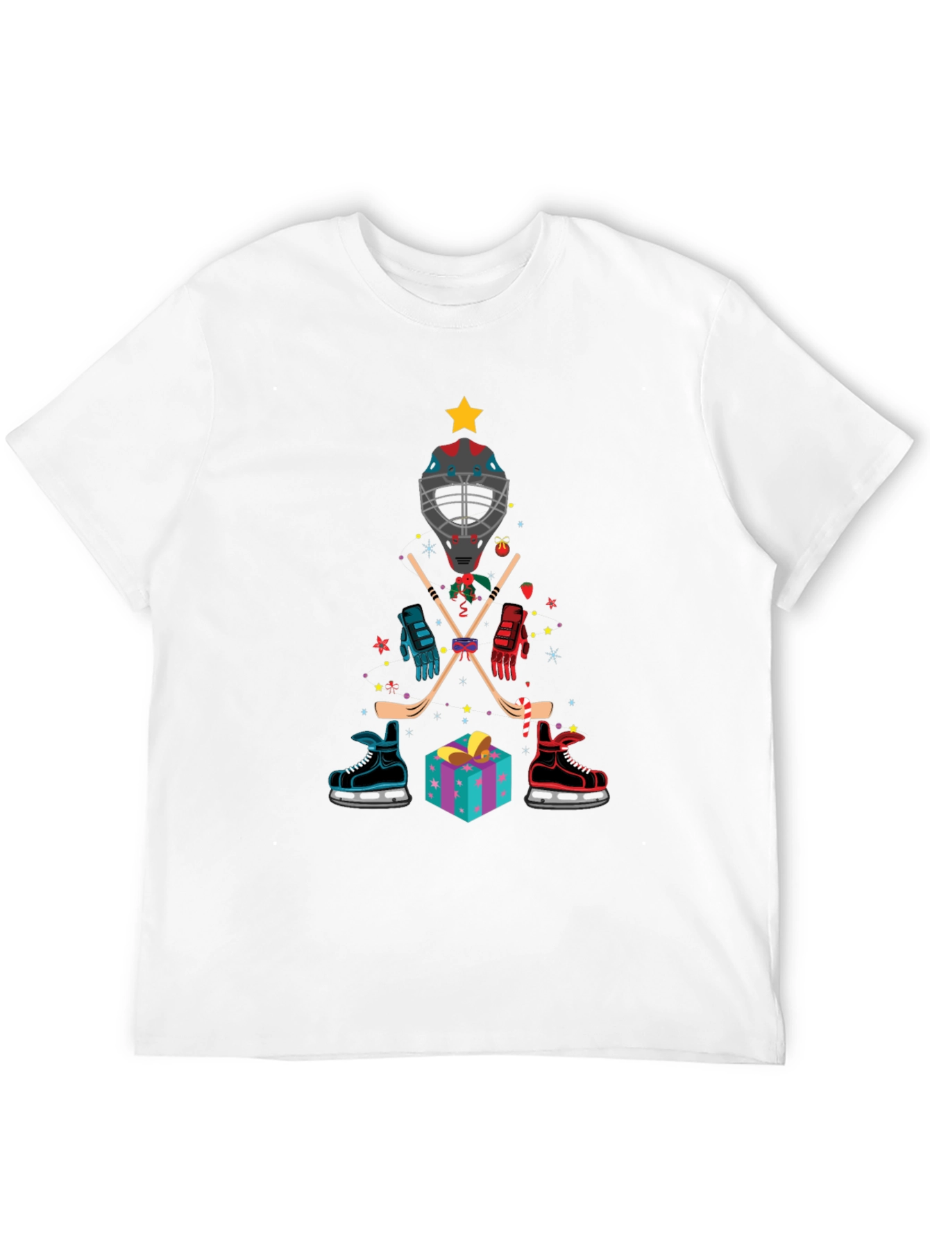 Hockey Christmas Tree T-Shirt Holiday Gift