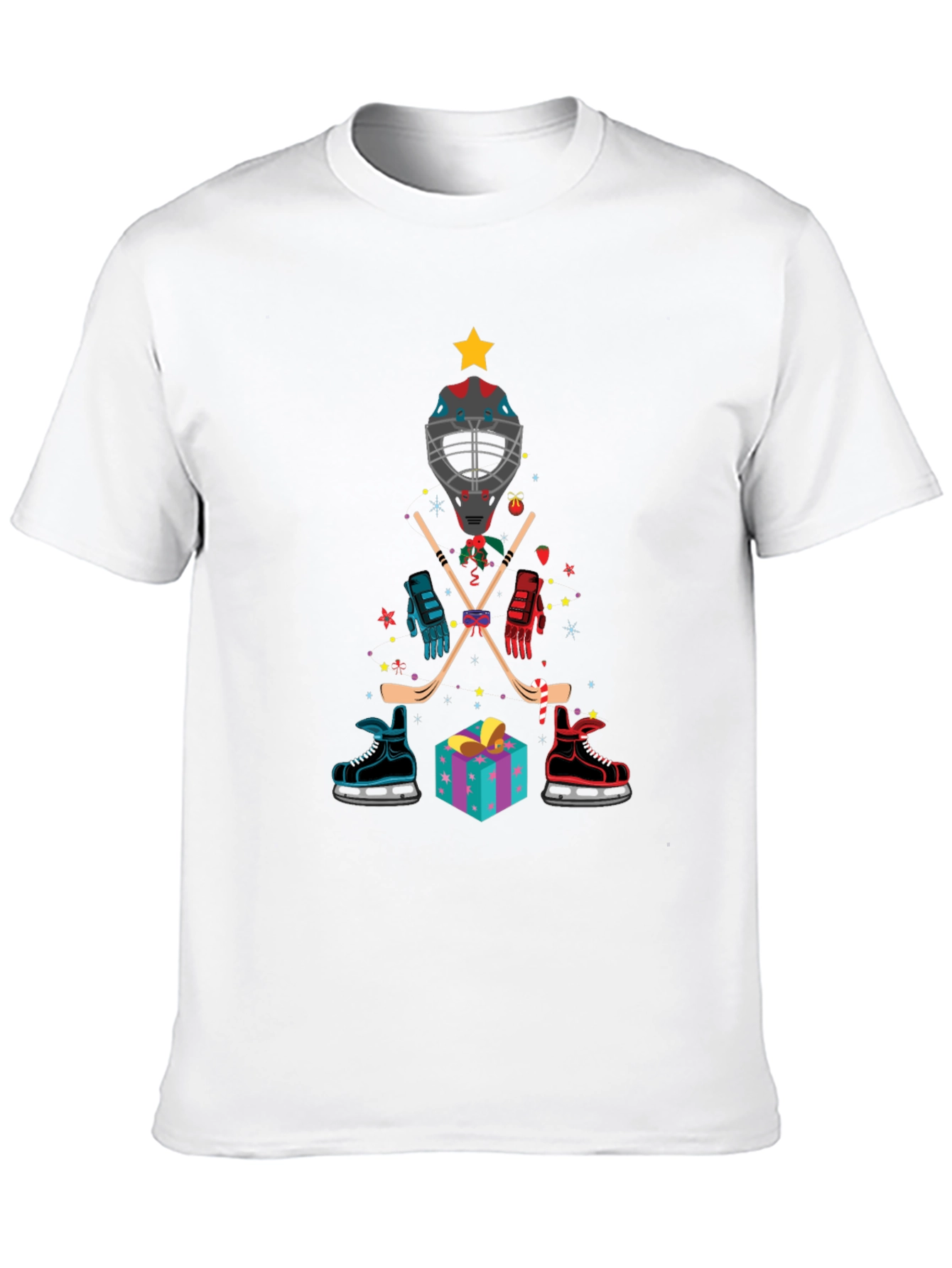 Hockey Christmas Tree T-Shirt Holiday Gift